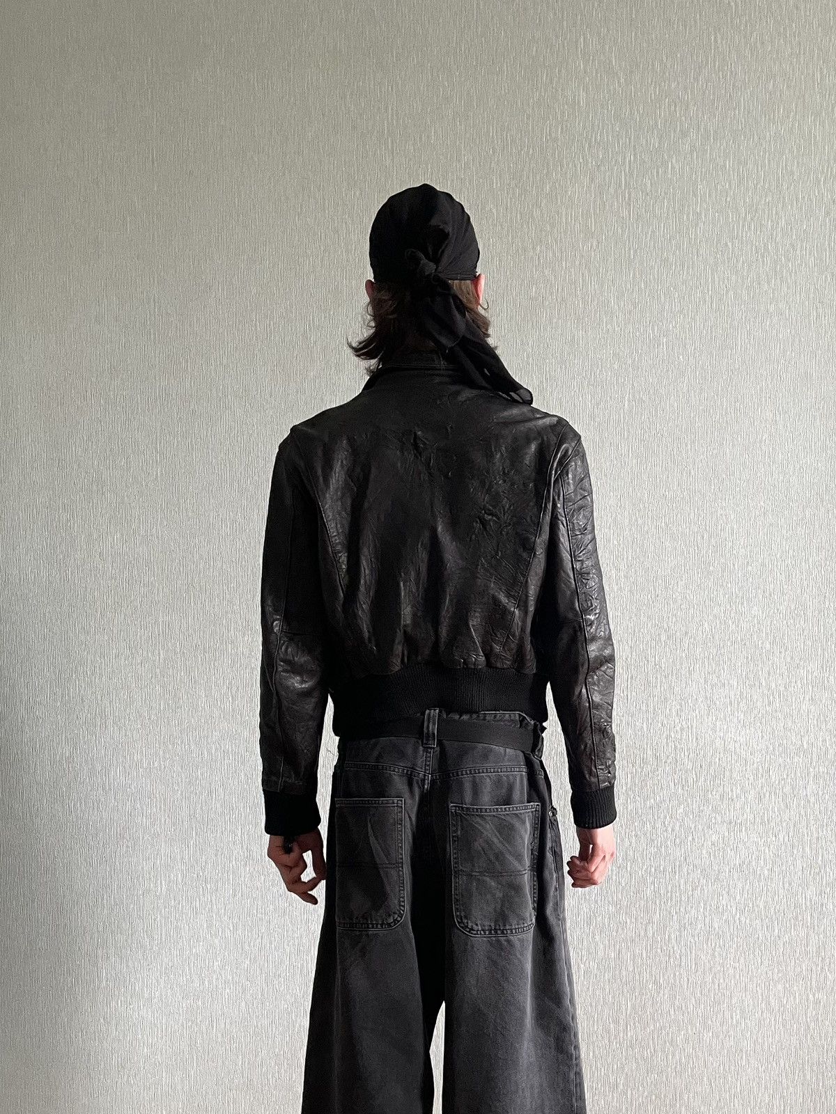 Genuine Leather Grasped Leather: Factured Zip-Jacket Size M / US 6-8 / IT 42-44 - 6 Thumbnail