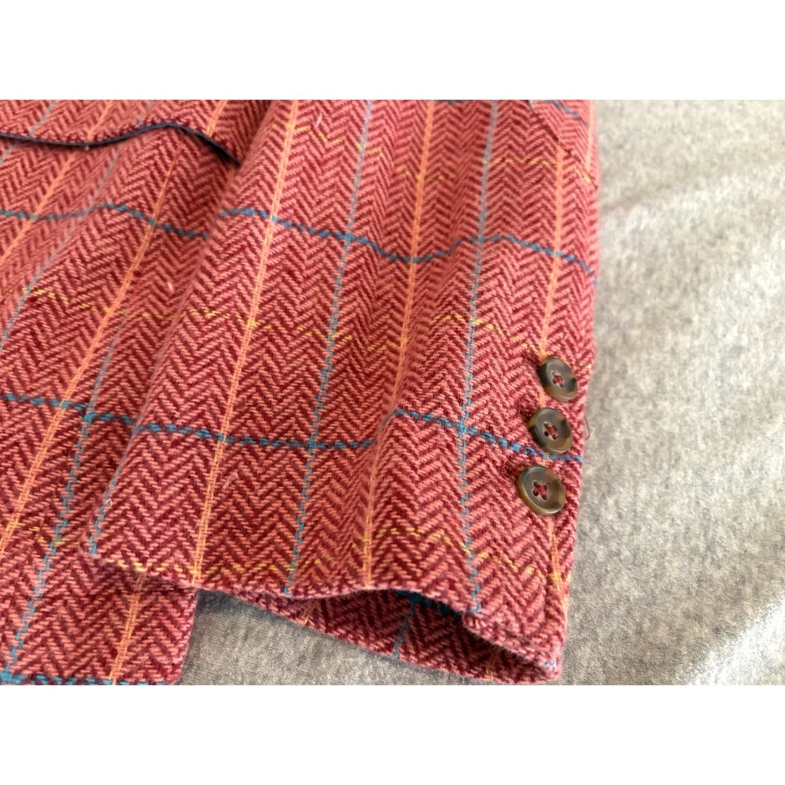 The Territory Ahead The Territory Ahead Sport Coat Blazer Jacket Red Check Wool Blend Mens M Size 40R - 4 Thumbnail