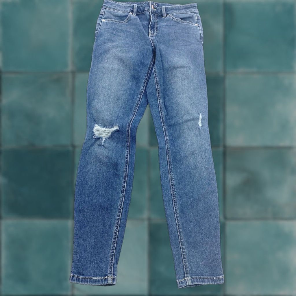 Vintage Level 99 Jeans Women 27 Distressed Skinny Blue Button Zipper Womens Size 27" / US 4 / IT 40 - 1 Thumbnail