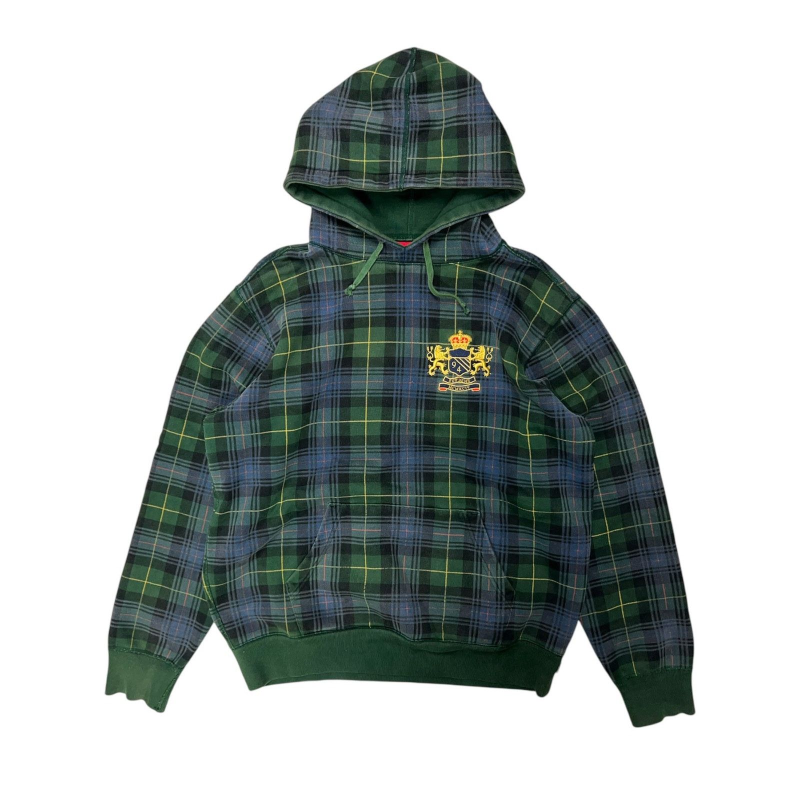 Pre-owned Supreme Crest Plaid Mcmxciv Hoodie