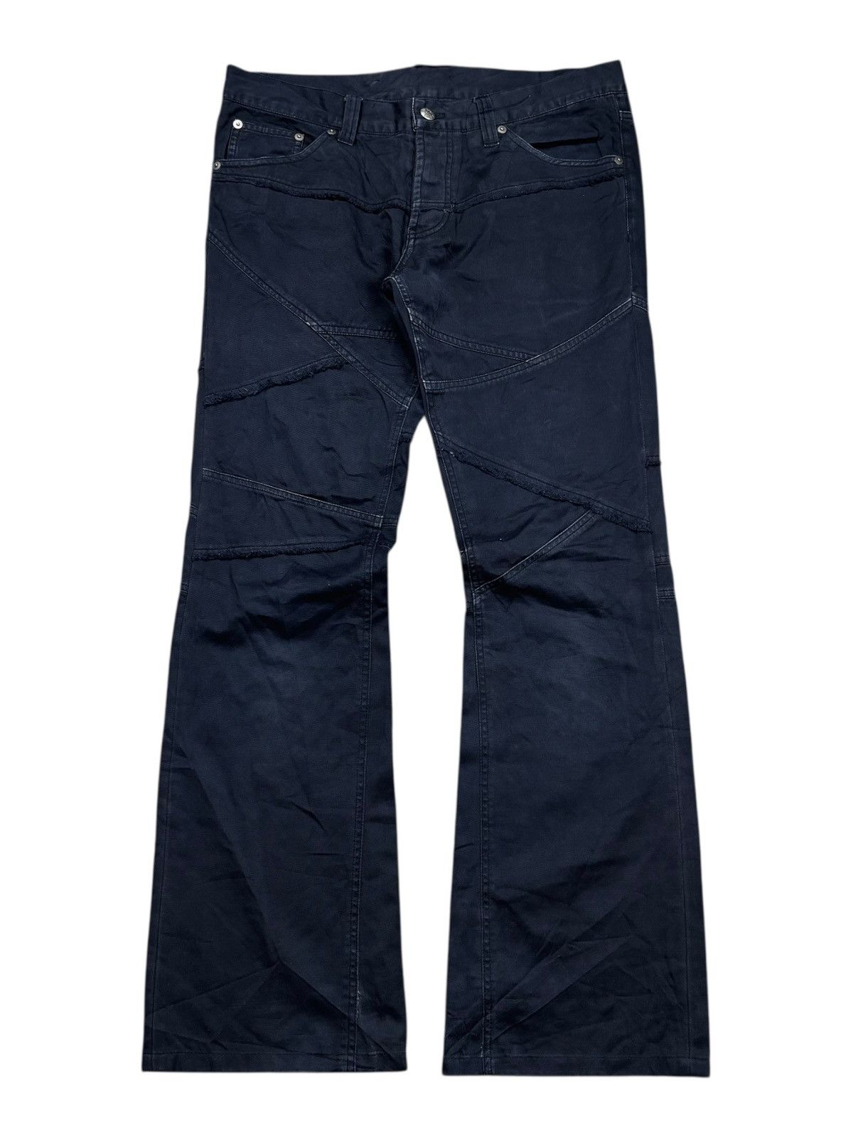 Isamu Katayama Backlash 2000s Modern Lovers - Paper Cut Flared Pants Size US 29 - 1 Thumbnail
