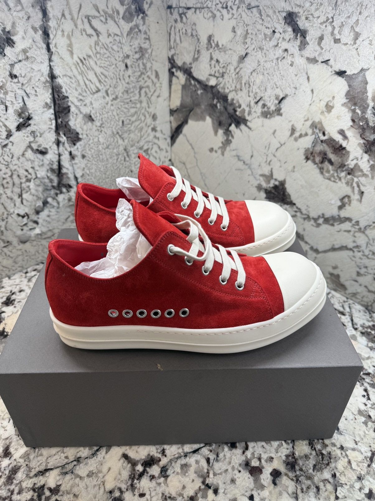 Rick Owens Rick Owens Extreme Lo Red Suede Trainers Size 41 Size US 8 / EU 41 - 5 Thumbnail