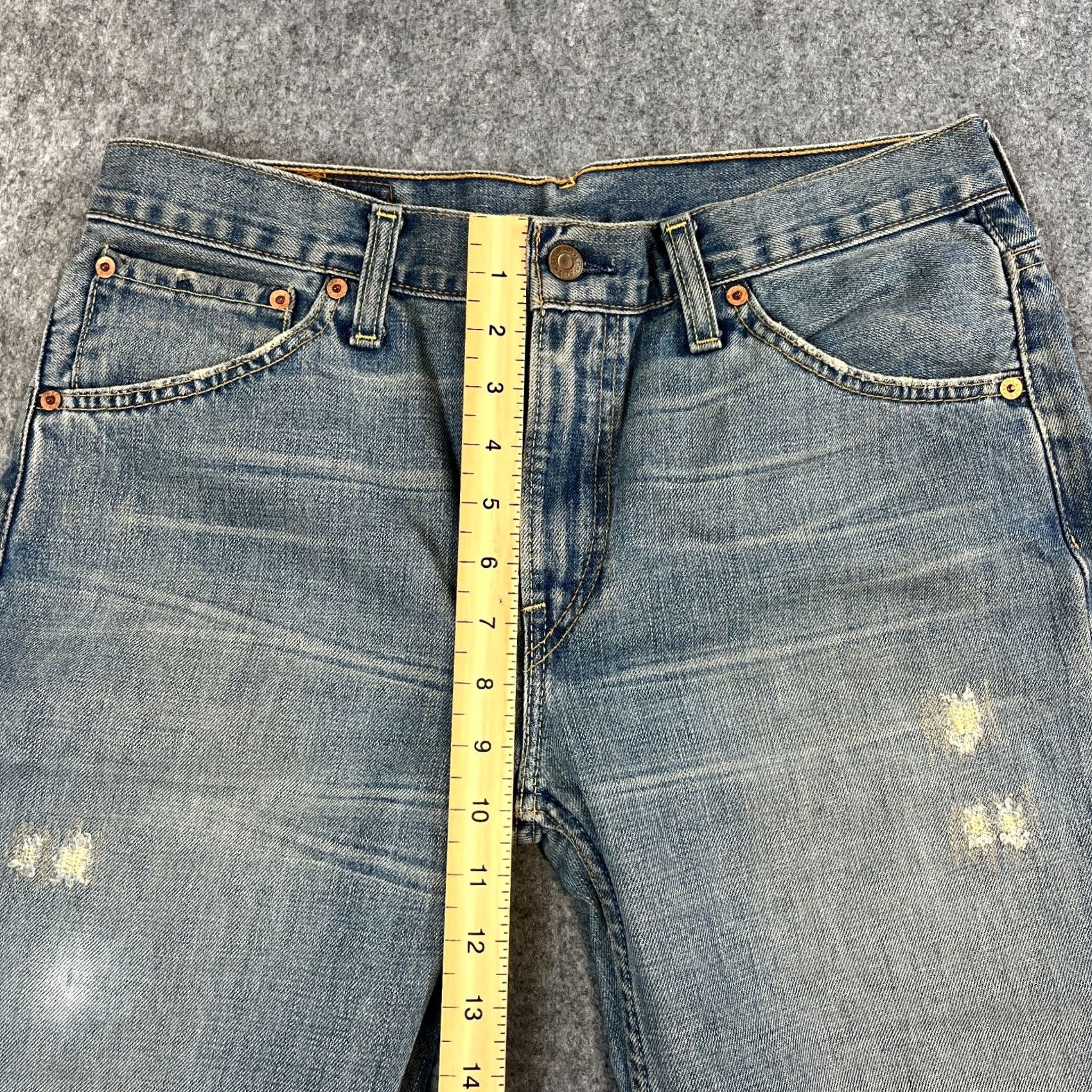 Levi's VINTAGE Levi's 536 Jeans Mens Regular Straight 32 32 Mid Blue Distressed 90s Size US 32 / EU 48 - 5 Thumbnail