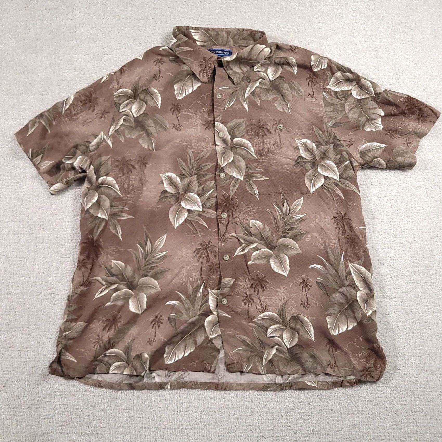 Croft & Barrow Croft & Barrow Shirt Adult XL Button Up Floral Brown Tropical Hawaiian Mens Size US XL / EU 56 / 4 - 2 Thumbnail