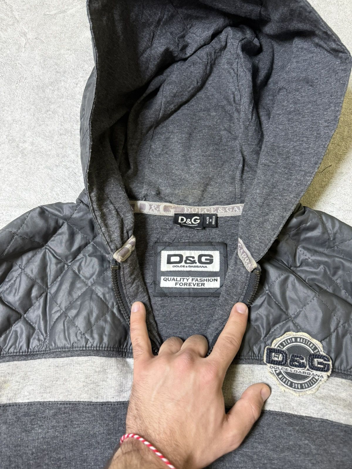 Dolce & Gabbana AW2007 Dolce & Gabbana Quilted Zip-up Grey Jacket Size US L / EU 52-54 / 3 - 9 Thumbnail
