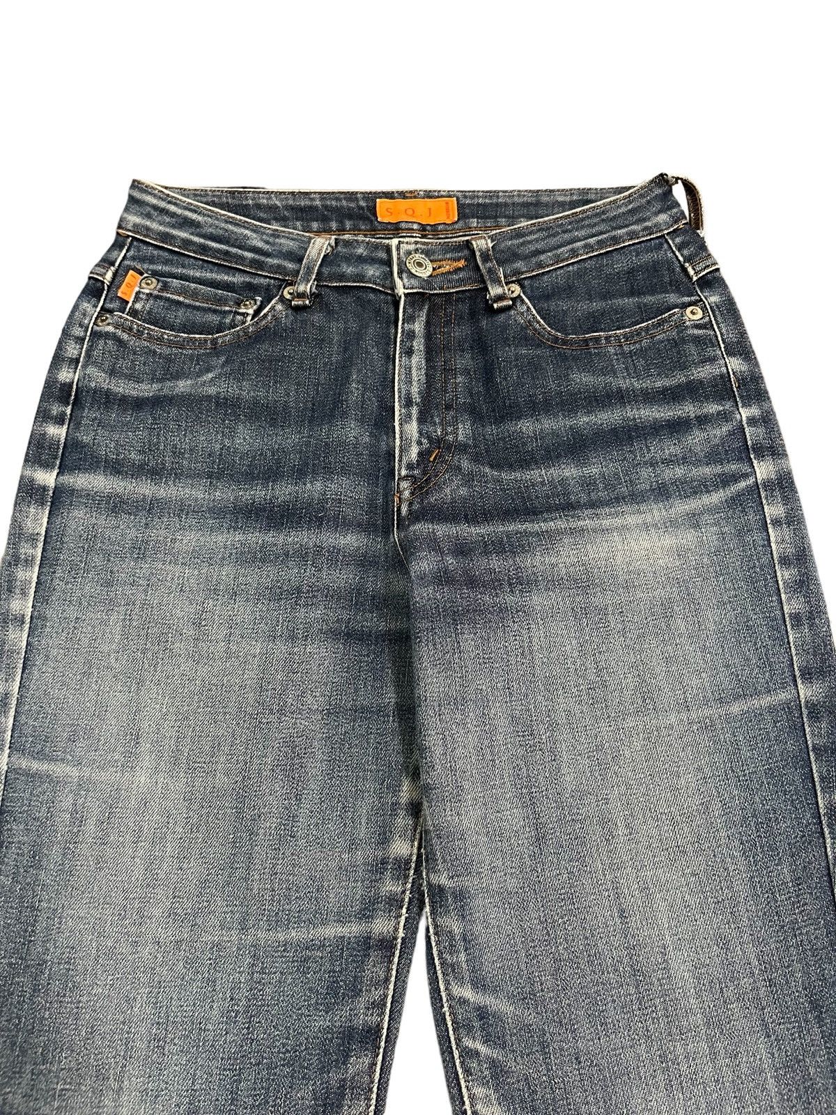 Vintage Japanese Brand Dojo Lake Blue Washed Flare Jeans