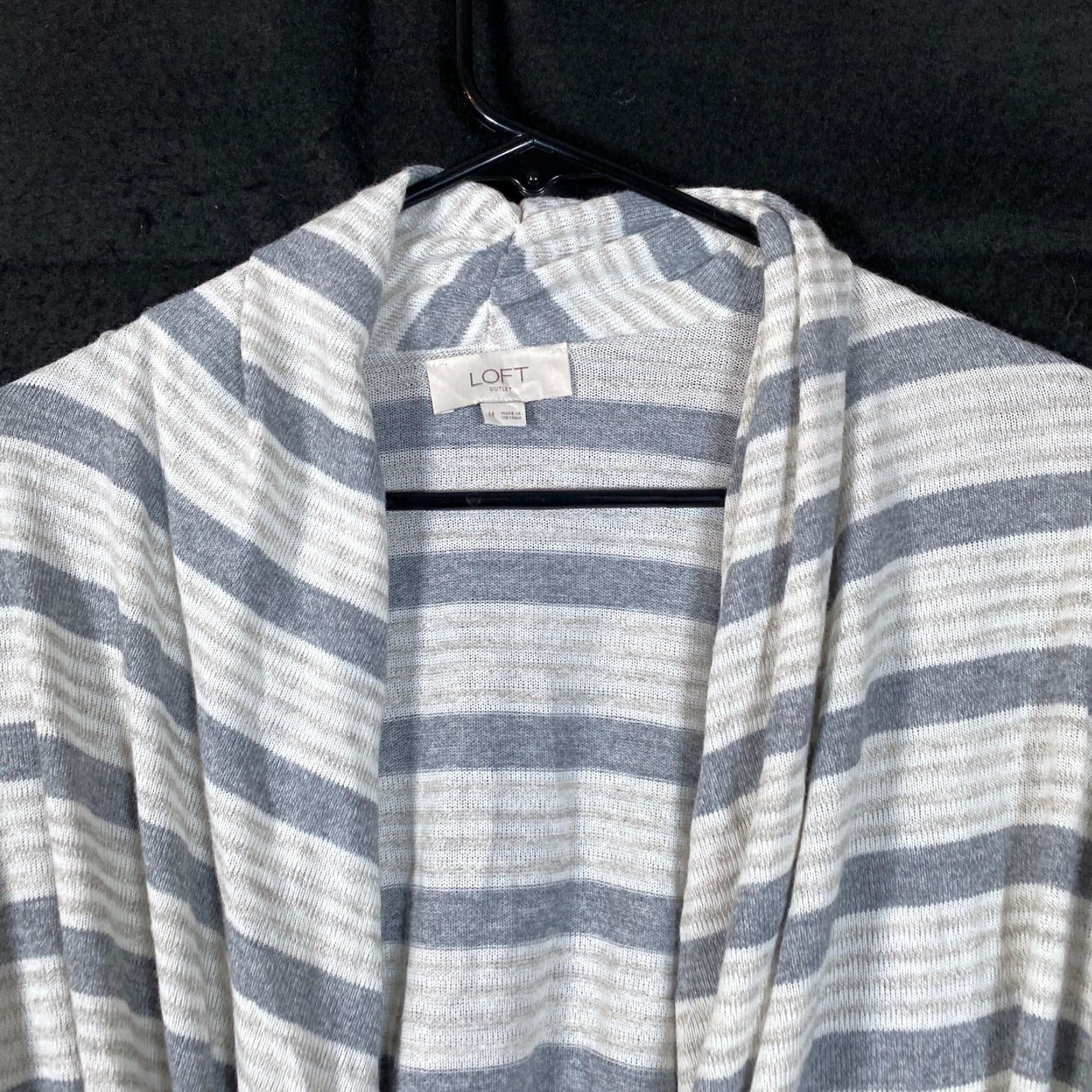Loft LOFT Outlet Womens Top White Gray Deep V Neck Wrap Long Sleeve Stretch M Shirt Blouse Womens Casual Workwear Size M / US 6-8 / IT 42-44 - 2 Thumbnail