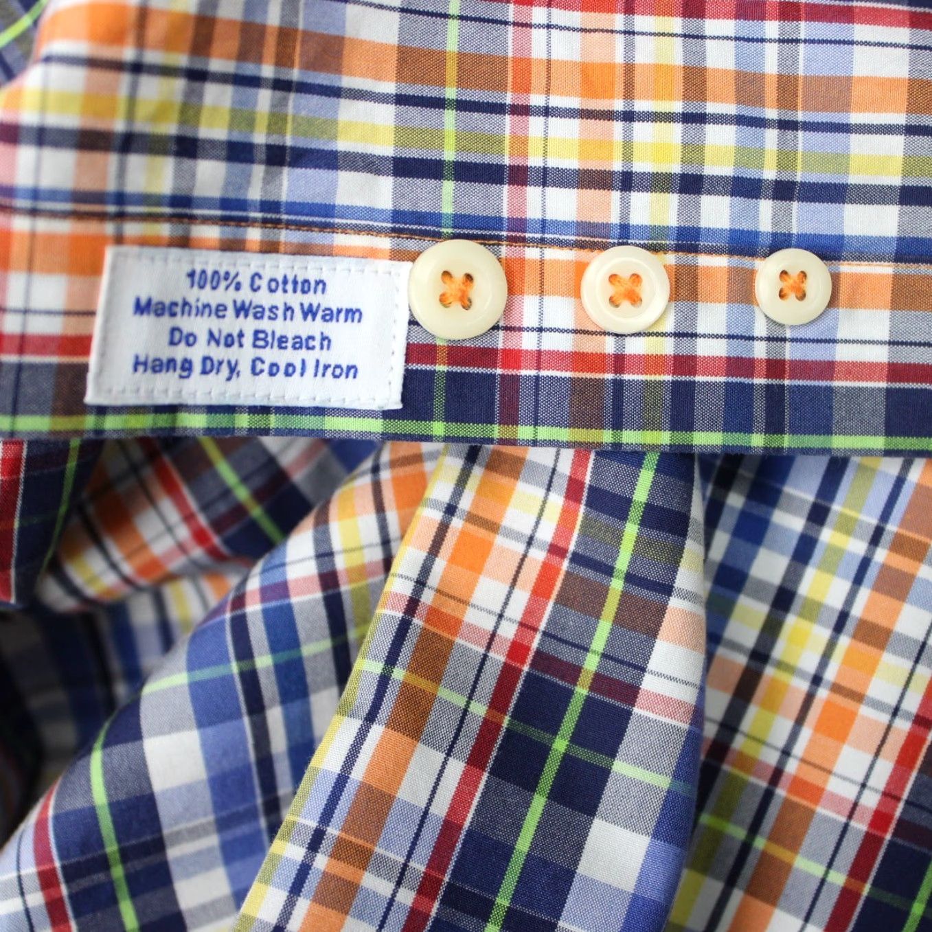 David Donahue David Donahue Shirt Mens XL Blue/Orange/Yellow 100% Cotton Long Sleeve Button Up Shirt Size US XL / EU 56 / 4 - 7 Thumbnail