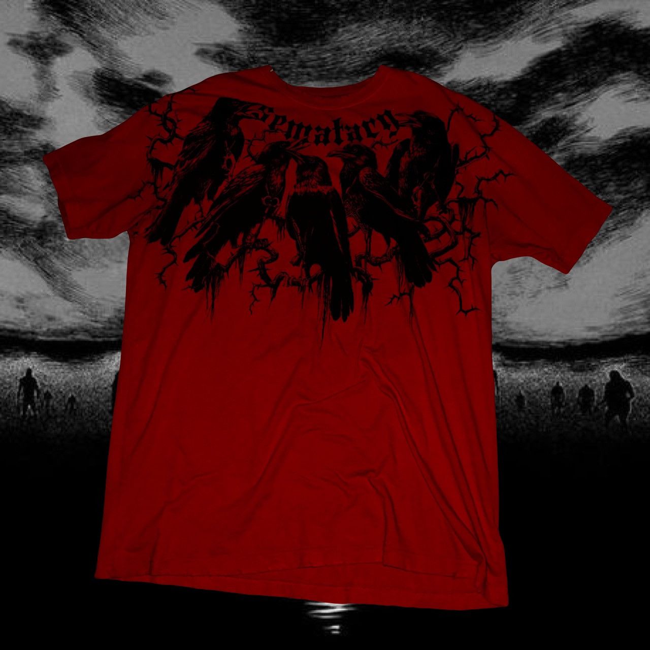 image of Sematary Crows Affliction Collab in Red, Men's (Size 2XL)