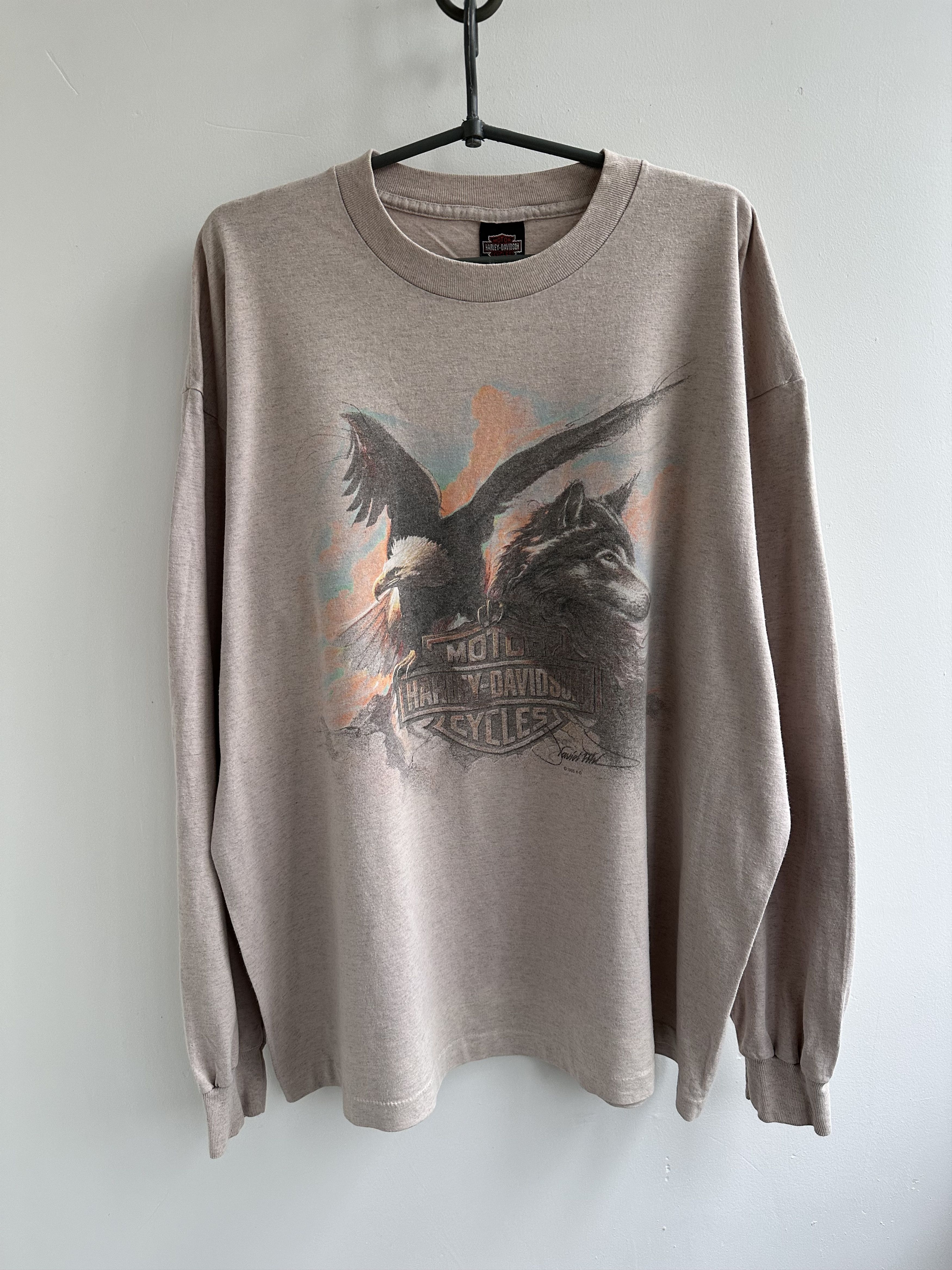 Harley Davidson × Vintage Vintage Harley Davidson Spider Web Long Sleeve  Travis Scott | Grailed