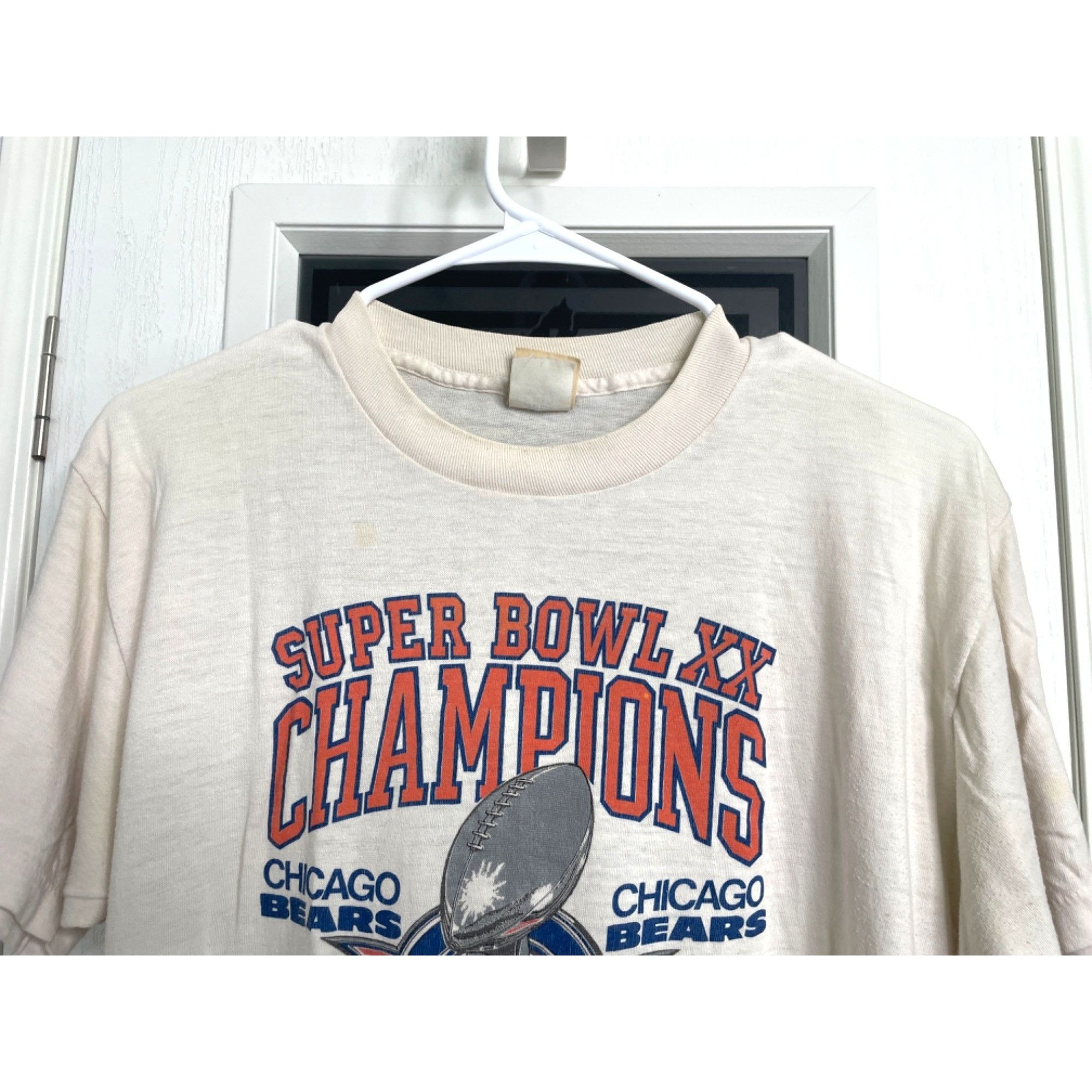 Vintage Vintage 1985 Super Bowl XX Champions Chicago Bears T-Shirt L Size US L / EU 52-54 / 3 - 7 Thumbnail