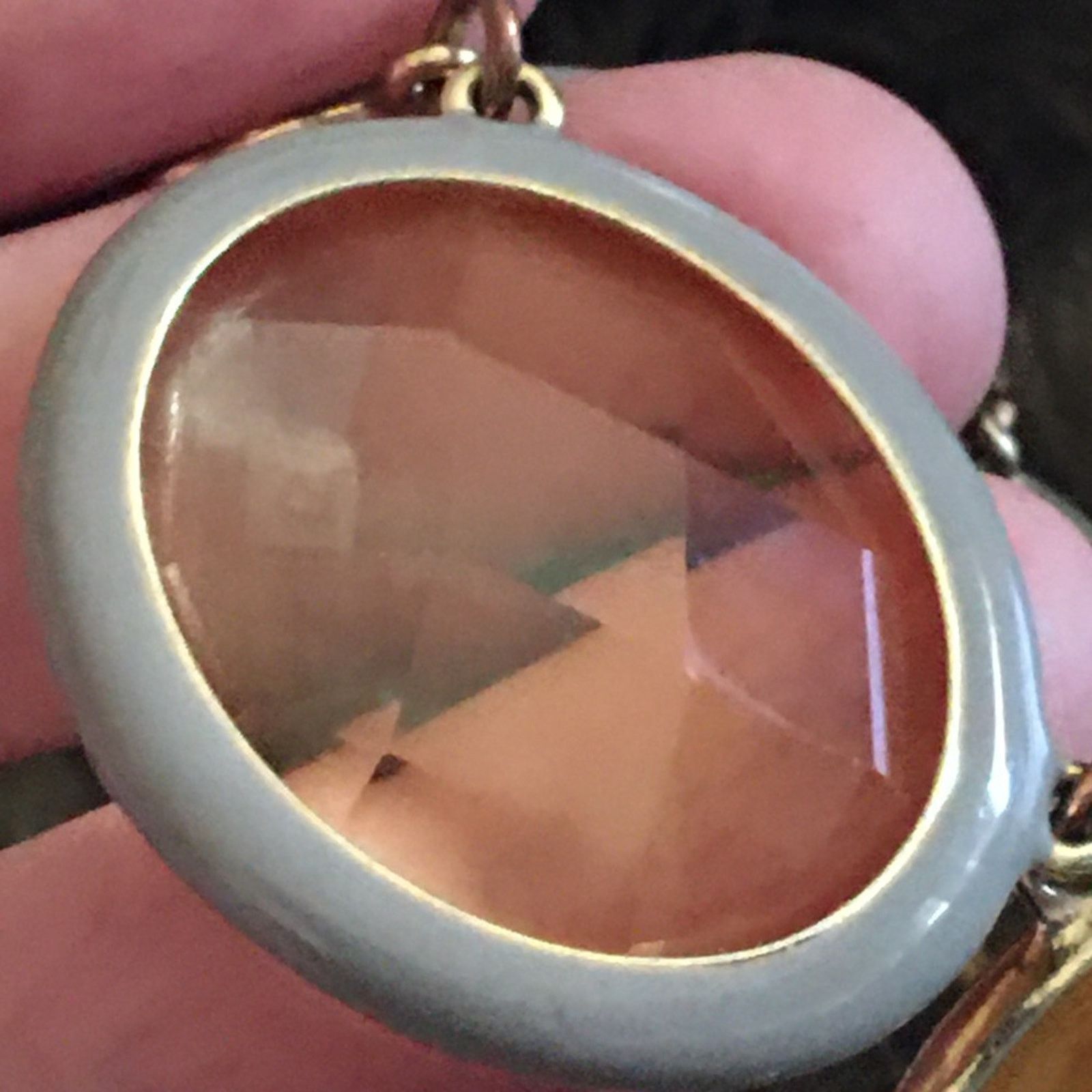 Jewelry Large faceted golden glass stone necklace Size ONE SIZE - 6 Thumbnail