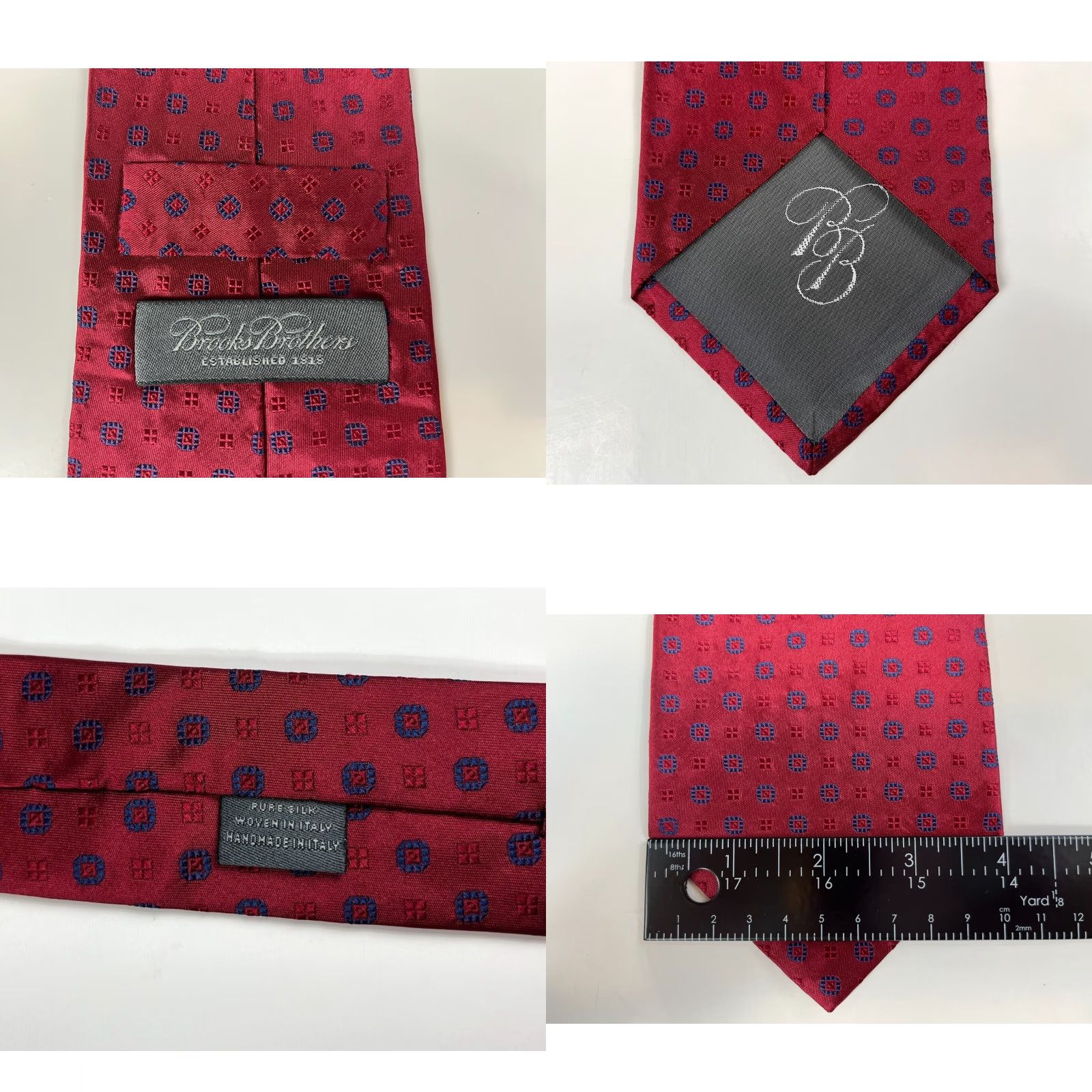 Brooks Brothers Brooks Brothers Silk Tie Geometric Foulard Handmade in Italy Men’s Red 59.75" 4" Width Classic Length Designer Tie N/A Womens Mens? (Gender at end) Size ONE SIZE - 8 Thumbnail