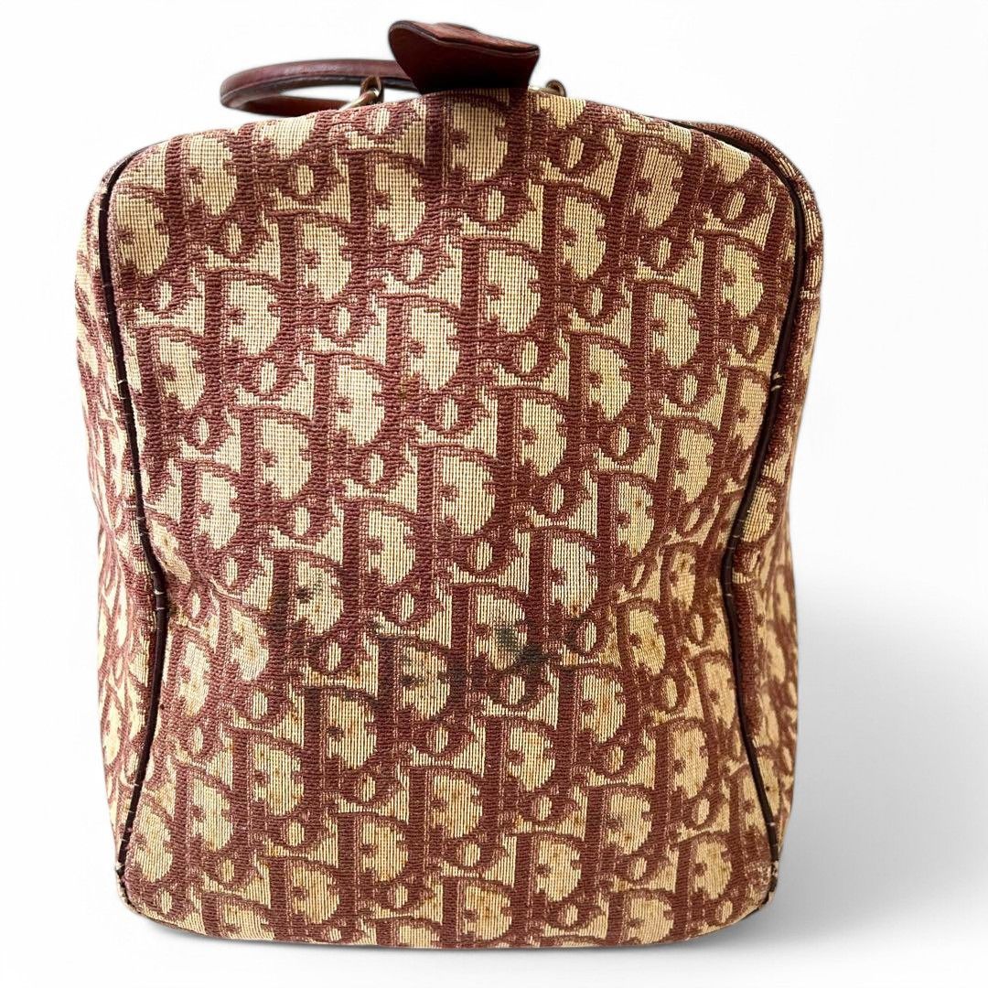 Dior Dior - Boston Trotter Handbag Leather Monogram Bordeaux Size ONE SIZE - 2 Thumbnail