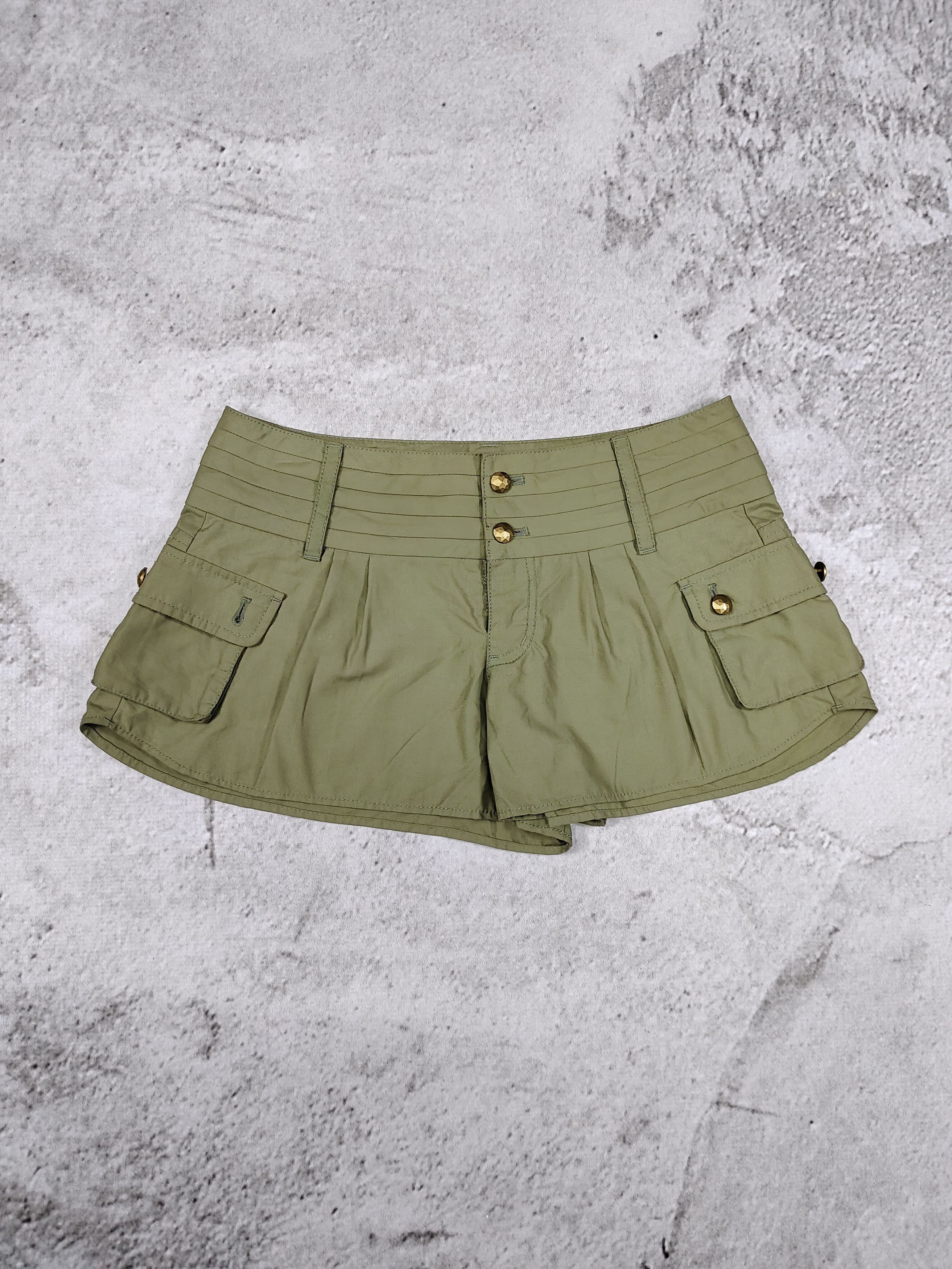 Japanese Brand Spiral Girl🇯🇵 Gal Y2K Casual Military Cargo Mini Shorts Size 29" - 1 Thumbnail