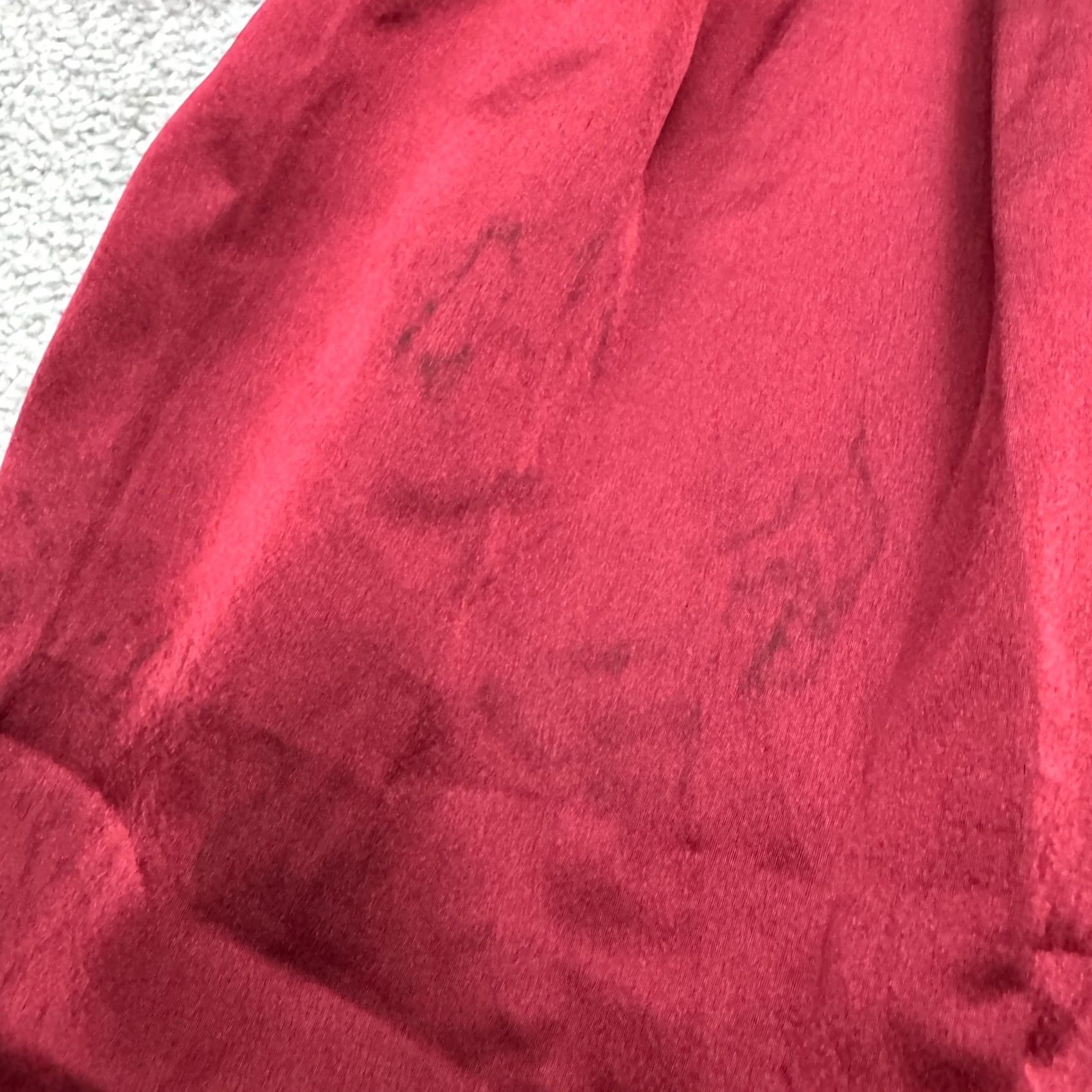 PrettyLittleThing PRETTYLITTLETHING Satin Wrapped Shirt Dress Womens 6 Burgundy Red Long Sleeve Shirt Dress Womens 6 Burgundy Red Long Sleeve Size M / US 6-8 / IT 42-44 - 7 Thumbnail