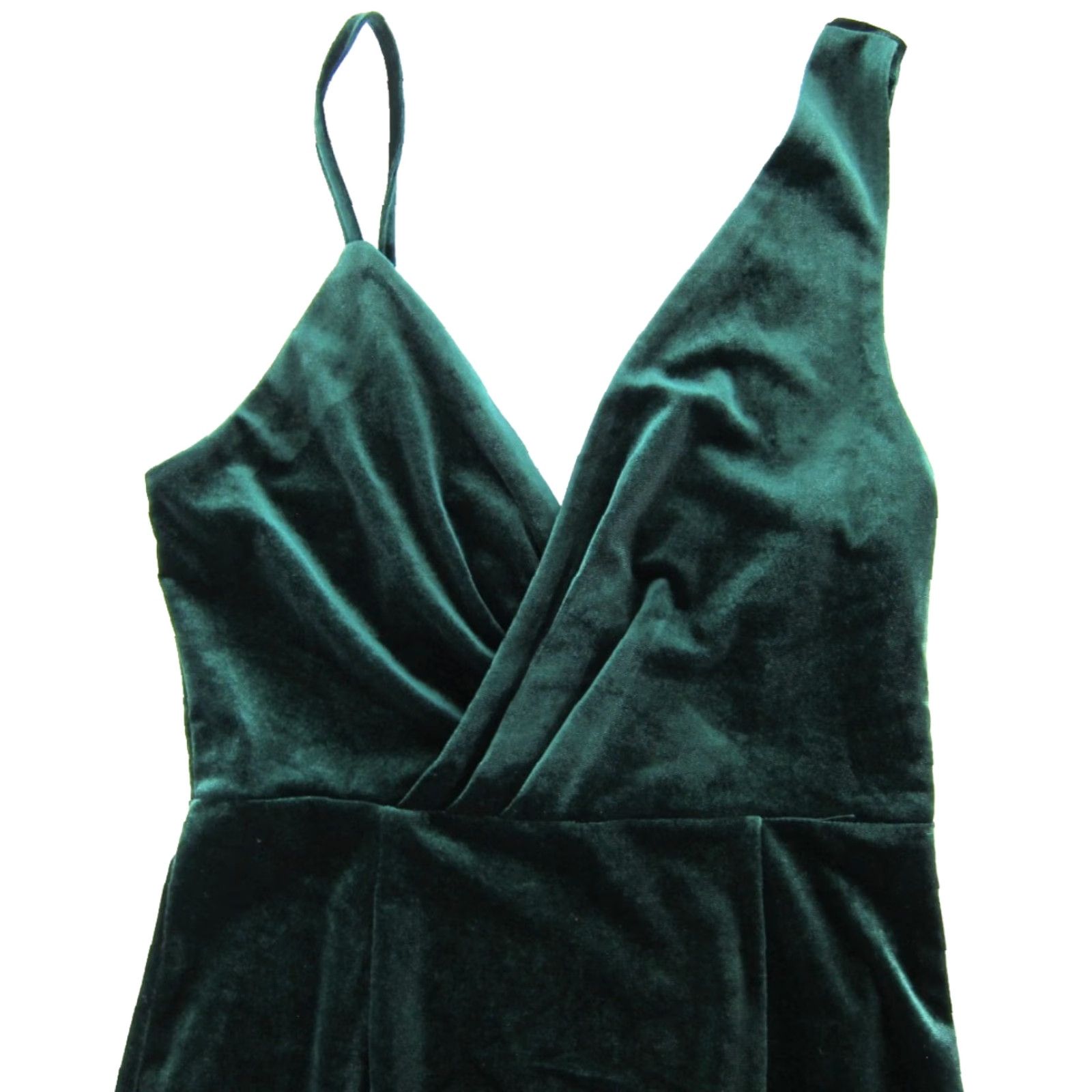 Cider Cider Emerald Green Velvet Stretch Midi Tank Dress Med Size M / US 6-8 / IT 42-44 - 4 Thumbnail