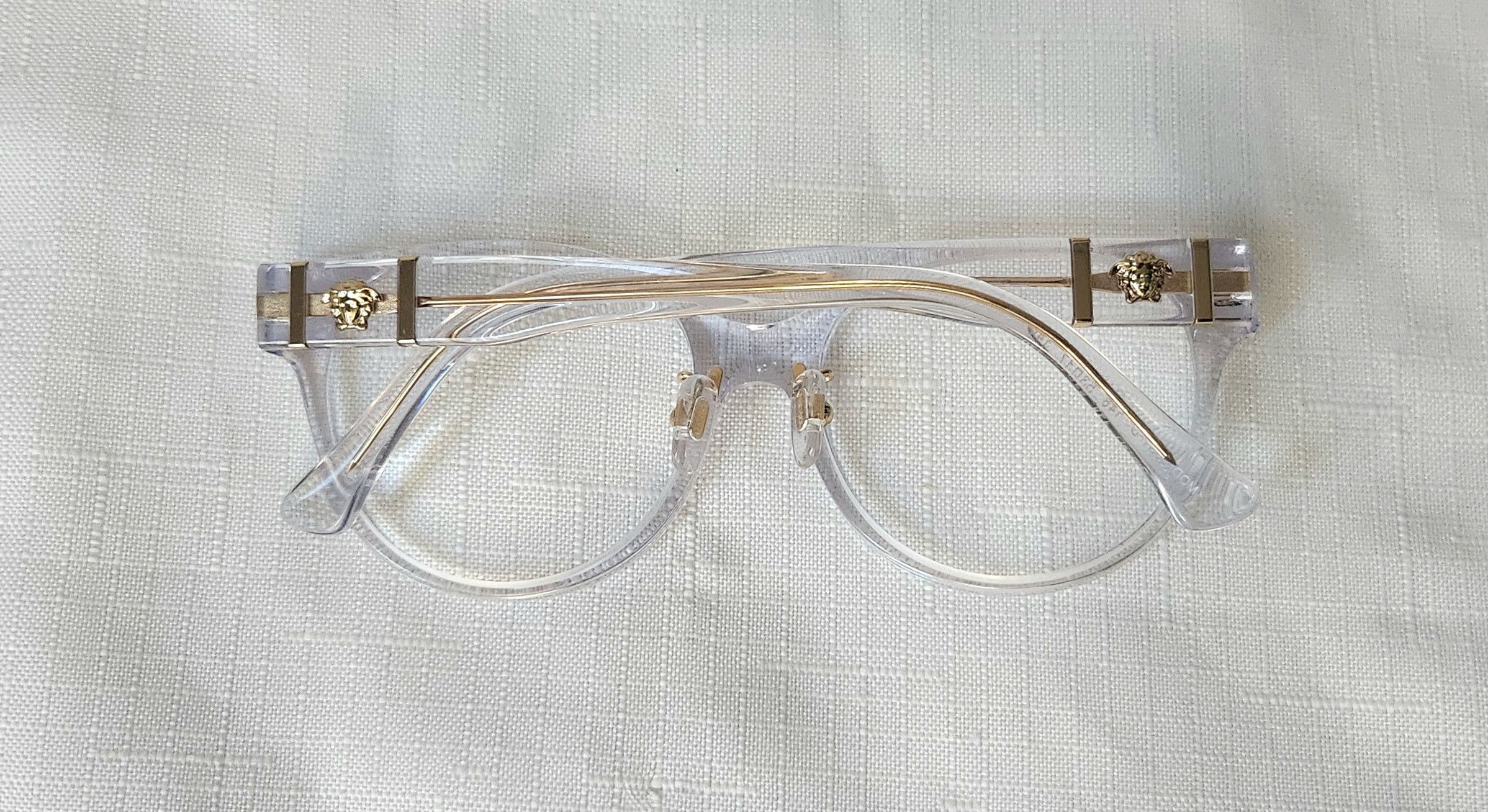 Versace Versace 3351D 148 Crystal Clear Oval Eyeglasses *No lens* Size ONE SIZE - 7 Thumbnail