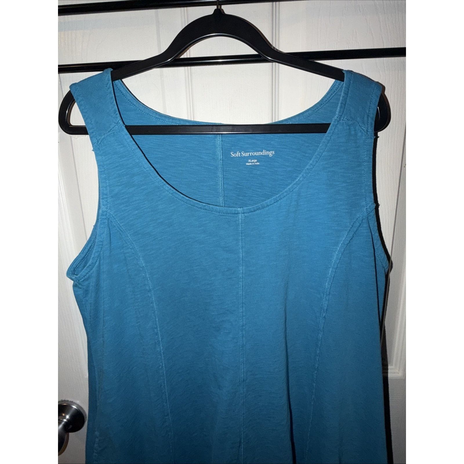 Soft Surroundings Soft Surroundings Women Teal Blue XL Maxi Dress Pockets Size XL / US 12-14 / IT 48-50 - 3 Thumbnail