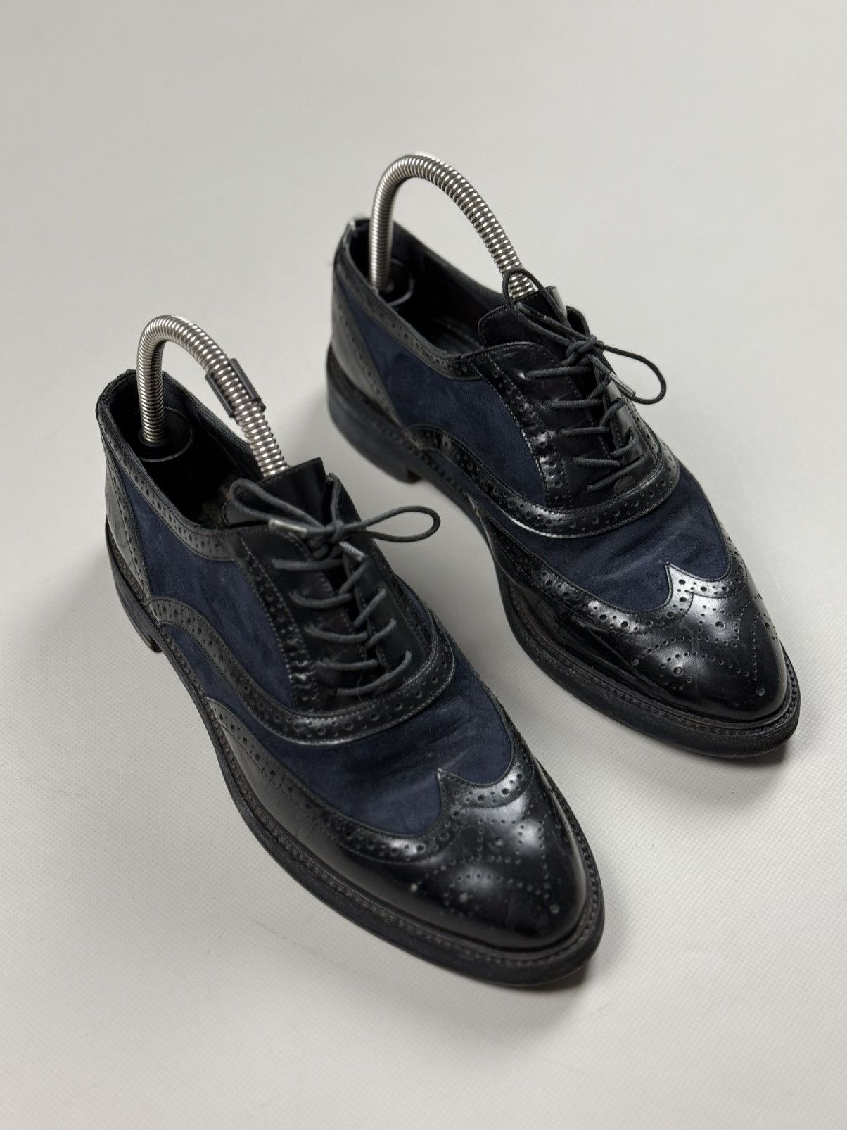 Burberry Ladies Leather Brogue Formal Shoes Size 38 / Us 8 in Navy, Women's