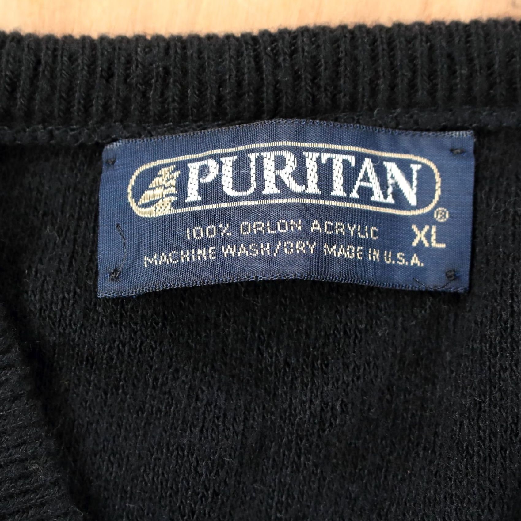 Vintage VINTAGE Puritan XL v-neck Orlon acrylic Sweater Vest Men Black 80s 90s USA made Vest Size US XL / EU 56 / 4 - 5 Thumbnail