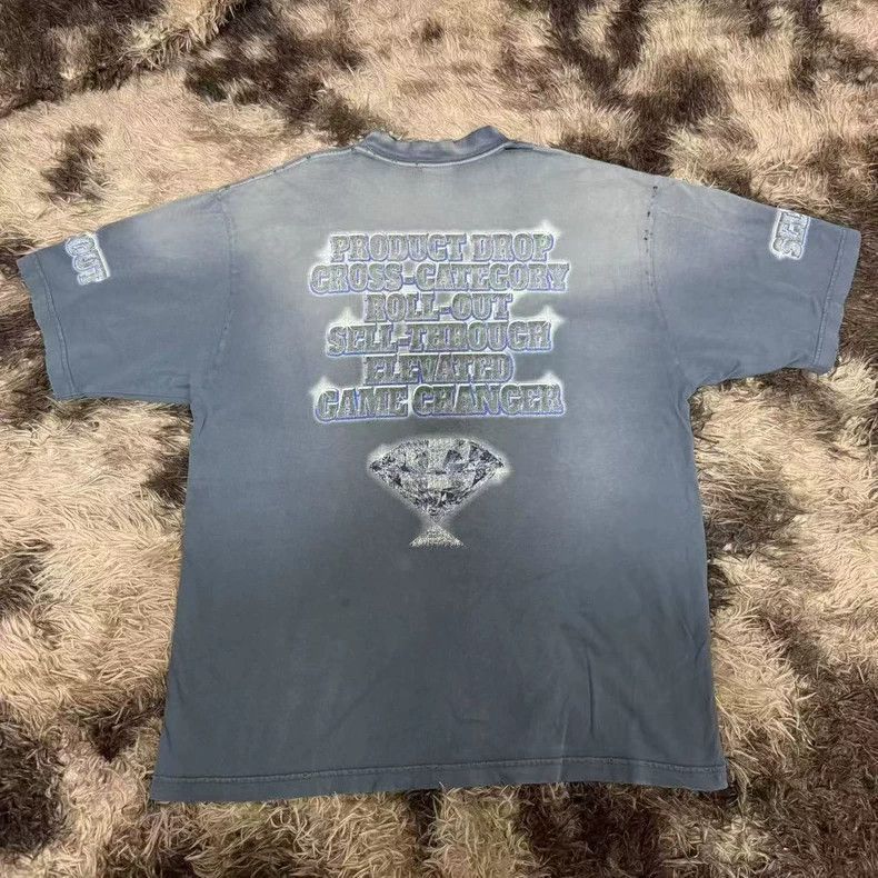 Balenciaga Balenciaga See Now Buy Now Washed Blue T-shirt Size US M / EU 48-50 / 2 - 2 Thumbnail