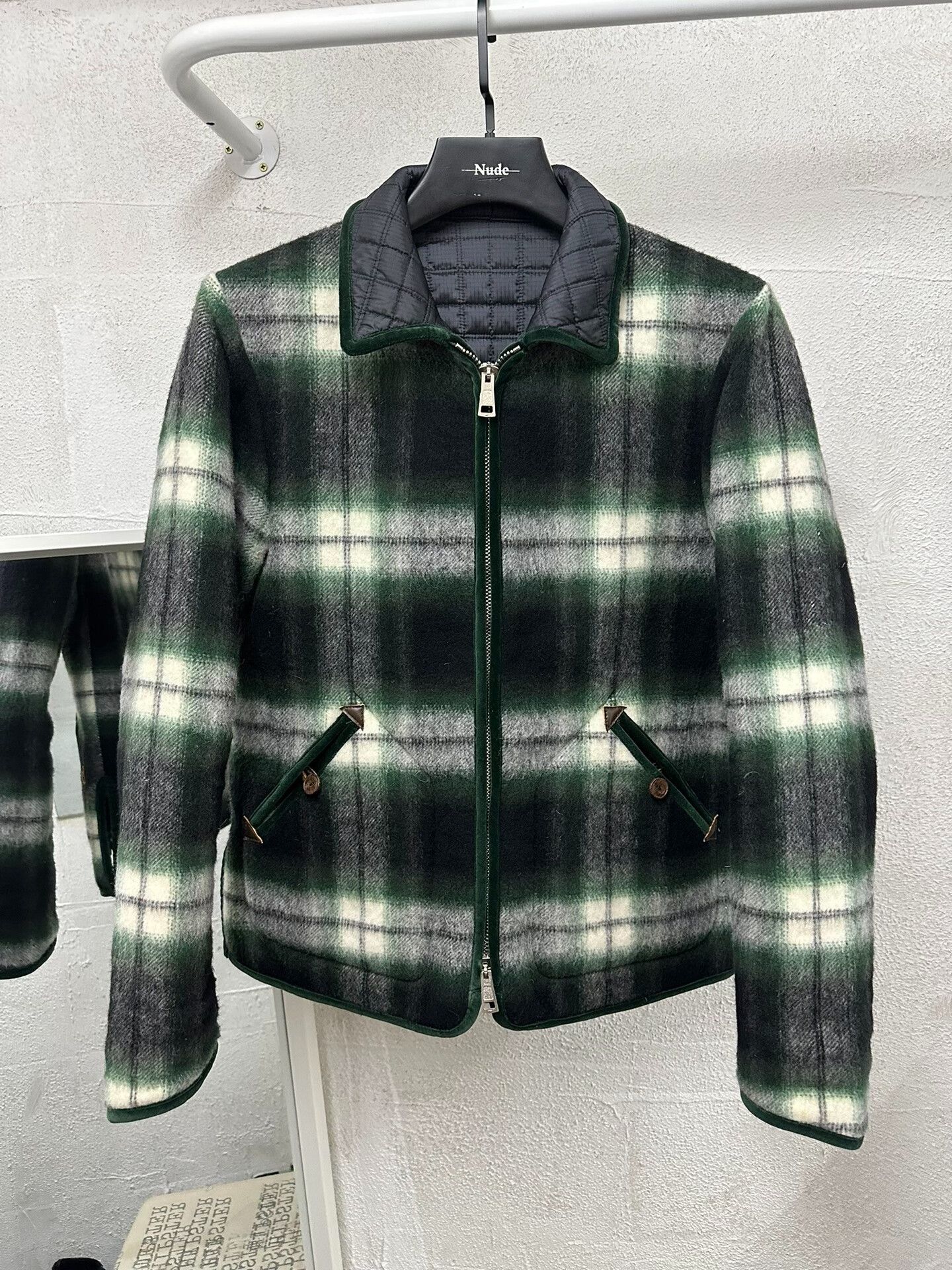Comme des Garcons velvet wool plaid jacket with silk trim Size US M / EU 48-50 / 2 - 1 Thumbnail
