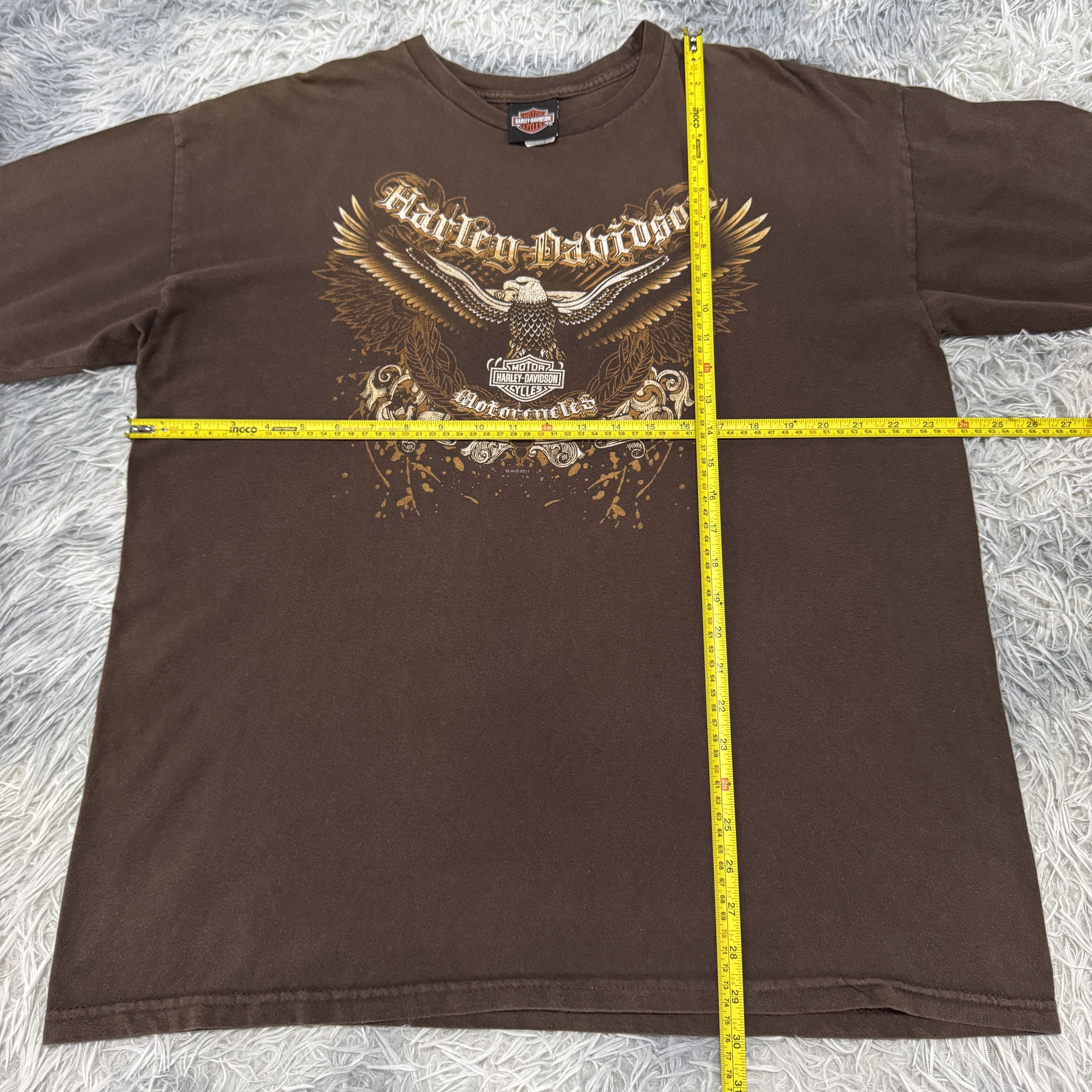 Harley Davidson Vintage Brown Harley-Davidson Short-Sleeve Tshirt Size US XL / EU 56 / 4 - 5 Thumbnail