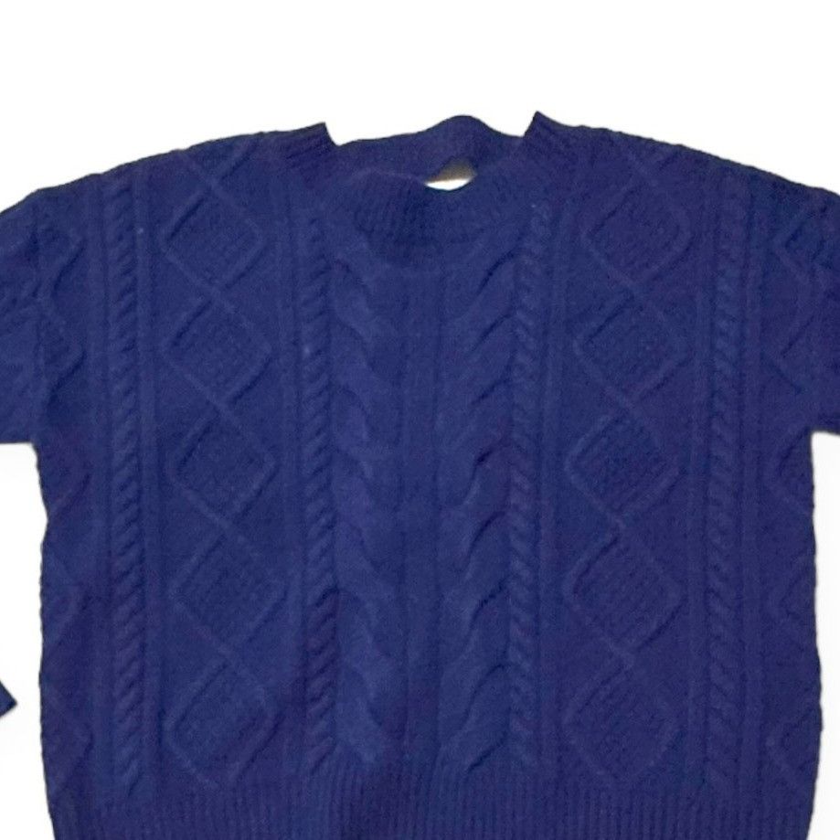 Rta RtA Zane Reverse V-Neck Cable Knit Sweater, Blue, Size S, N Size S / US 4 / IT 40 - 7 Thumbnail