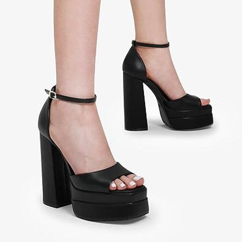 Other Dream Pairs Womens Black 5" Block Platform Heel Size 11 Size US 11 / IT 41 - 6 Thumbnail