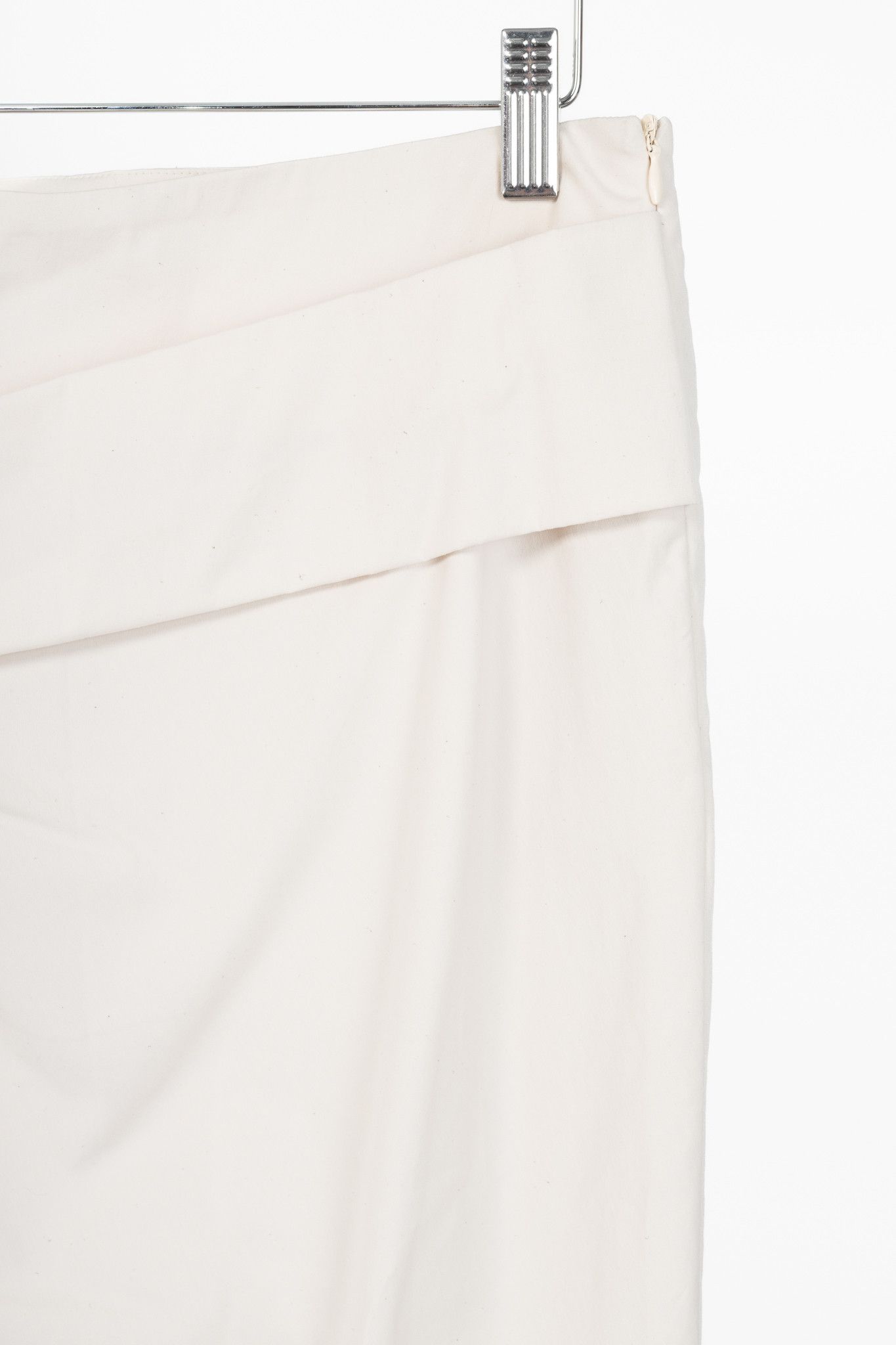 Brunello Cucinelli Brunello Cucinelli Ivory Pleated-Waist Cotton Pencil Skirt Size 27" / US 4 / IT 40 - 4 Thumbnail