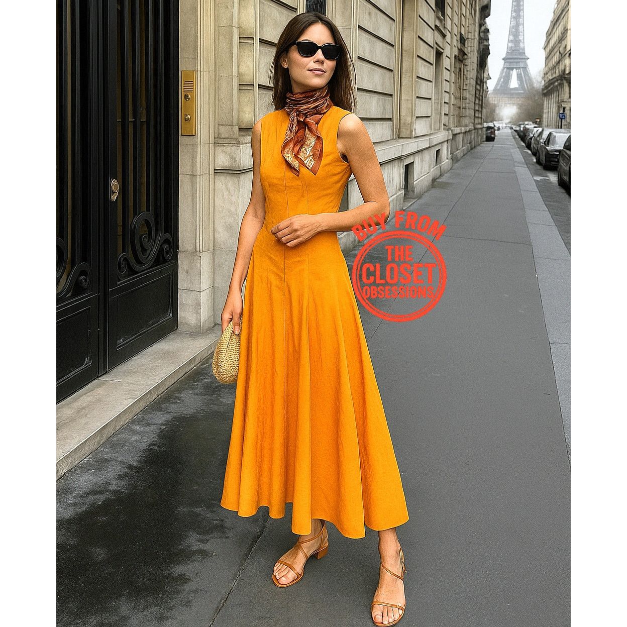 Zara ZARA Orange A-Line Midi Dress NWT Size M / US 6-8 / IT 42-44 - 1 Thumbnail