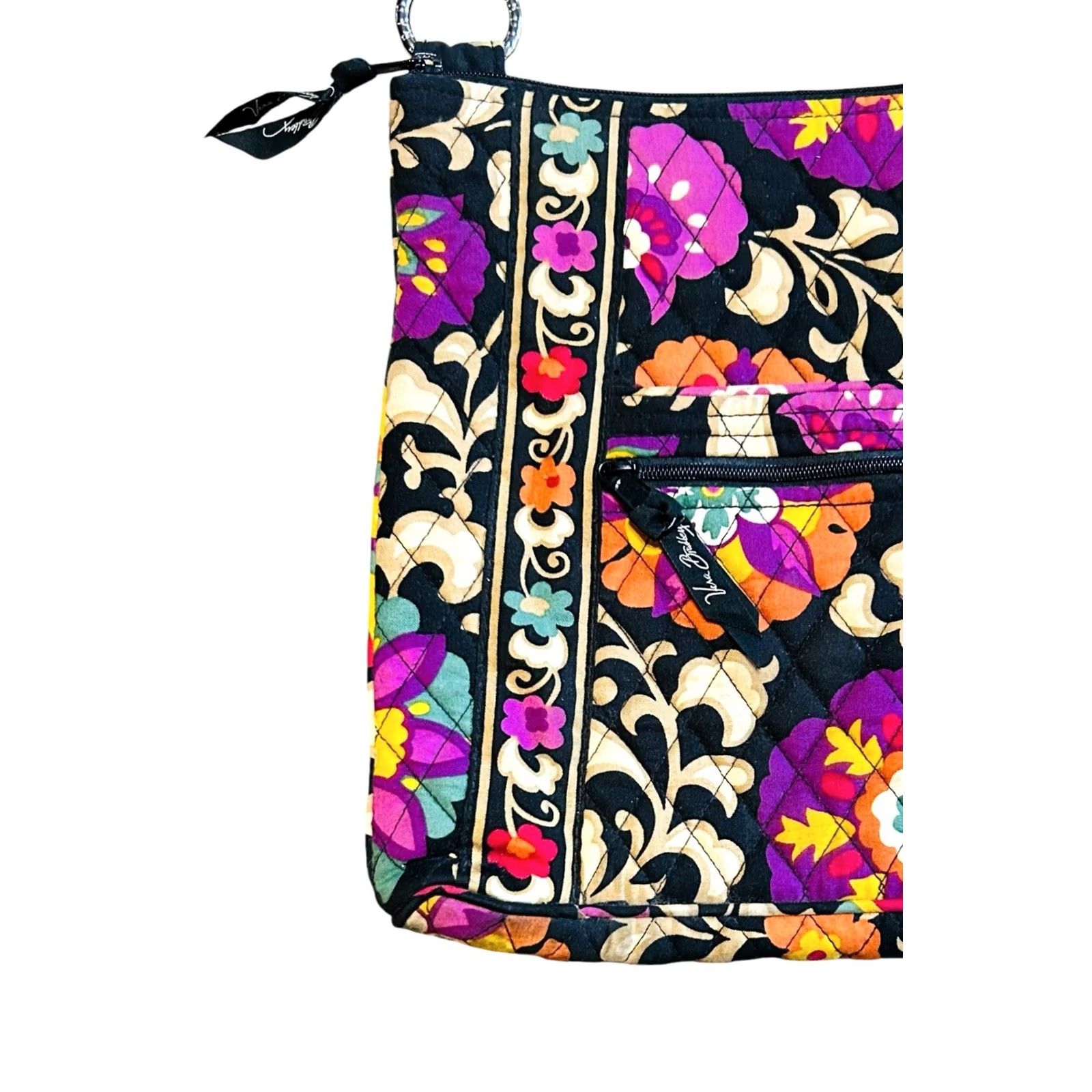Vera Bradley Vera Bradley Crossbody Hipster Bag Suzani Pattern Floral Purse W/Wristlet Wallet Read Womens Medium Multicolor Floral 11x2in 56in Strap Drop Size ONE SIZE - 5 Thumbnail