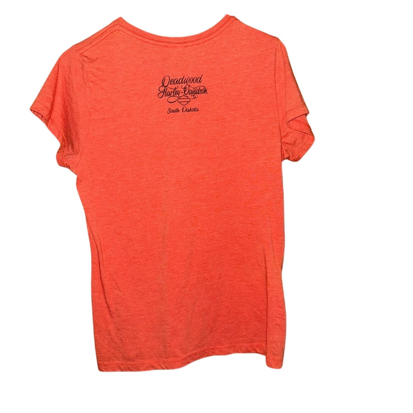 Harley Davidson Harley-Davidson Women's Orange Graphic Tee Size M / US 6-8 / IT 42-44 - 2 Thumbnail