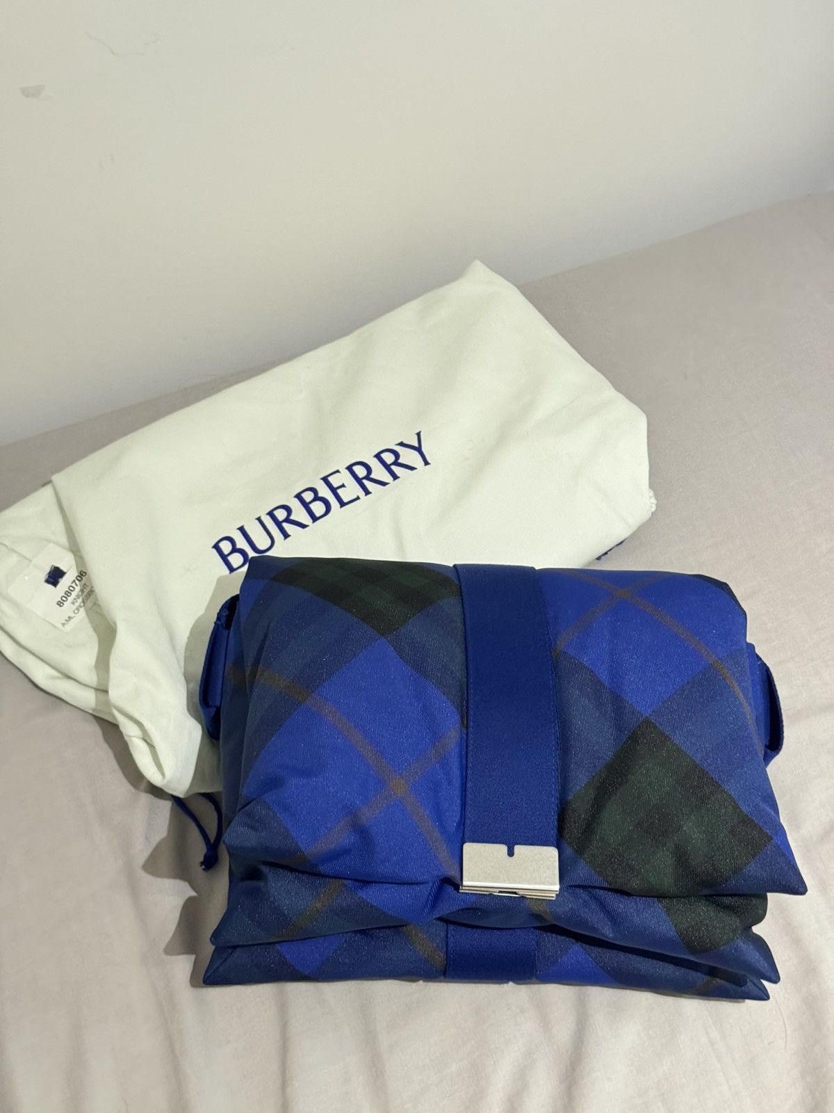 Burberry Blue Plaid Pillow Crossbody Bag Size ONE SIZE - 1 Thumbnail