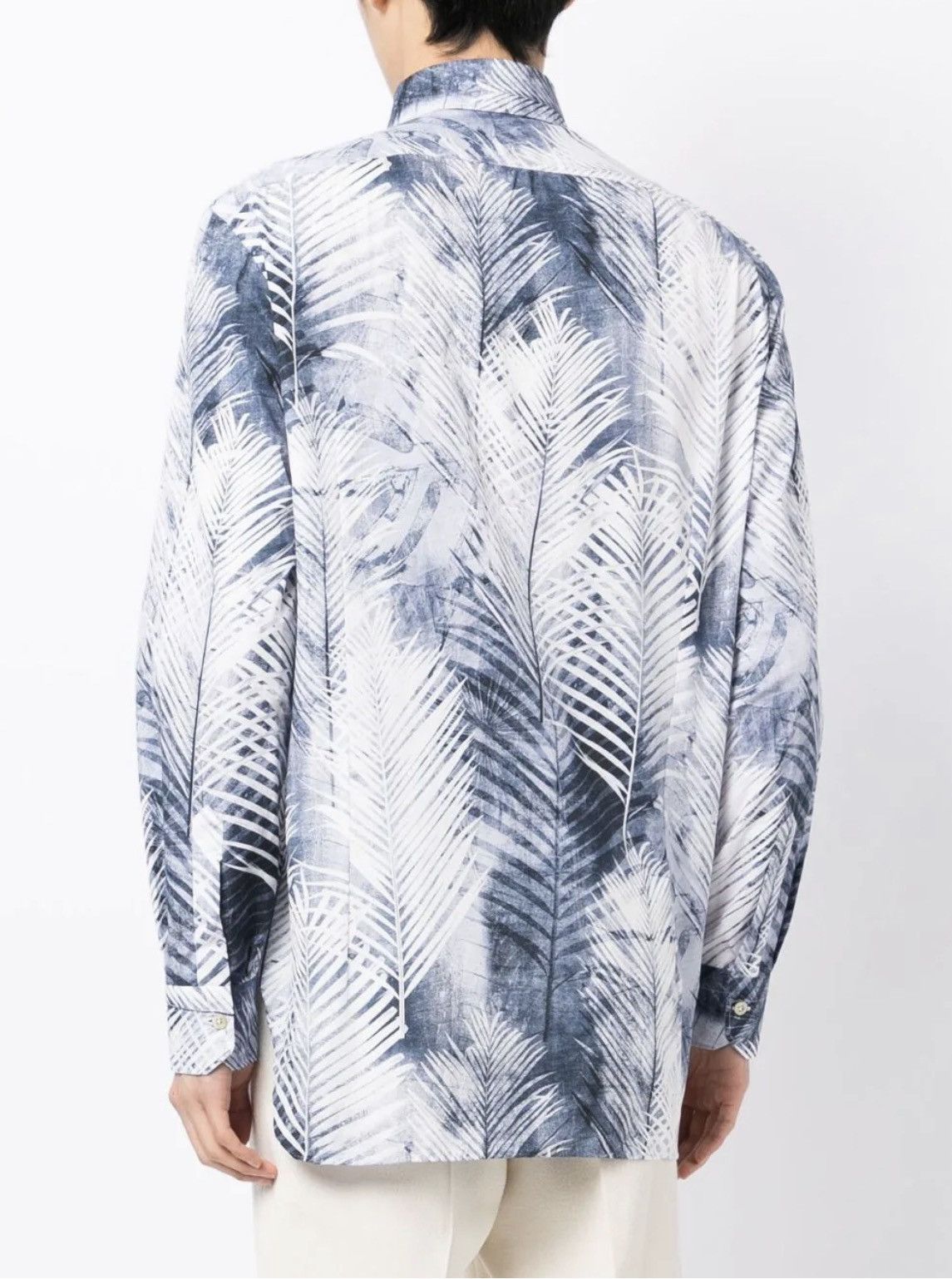 Kiton Kiton Palm Tree Print Button-Up Shirt size 39/15.5 Size US M / EU 48-50 / 2 - 3 Thumbnail