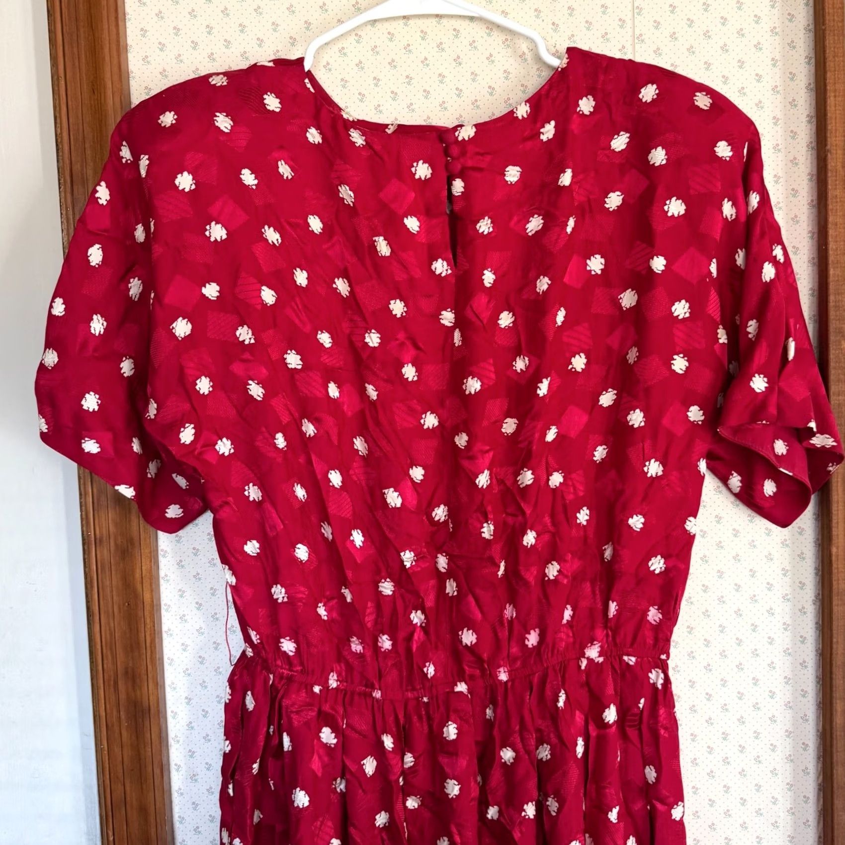 Brooks Brothers VINTAGE Brooks Brothers Silk Dress Womens 10 Red Maxi Pleated Elastic Waist 80s Dress Size L / US 10 / IT 46 - 5 Thumbnail