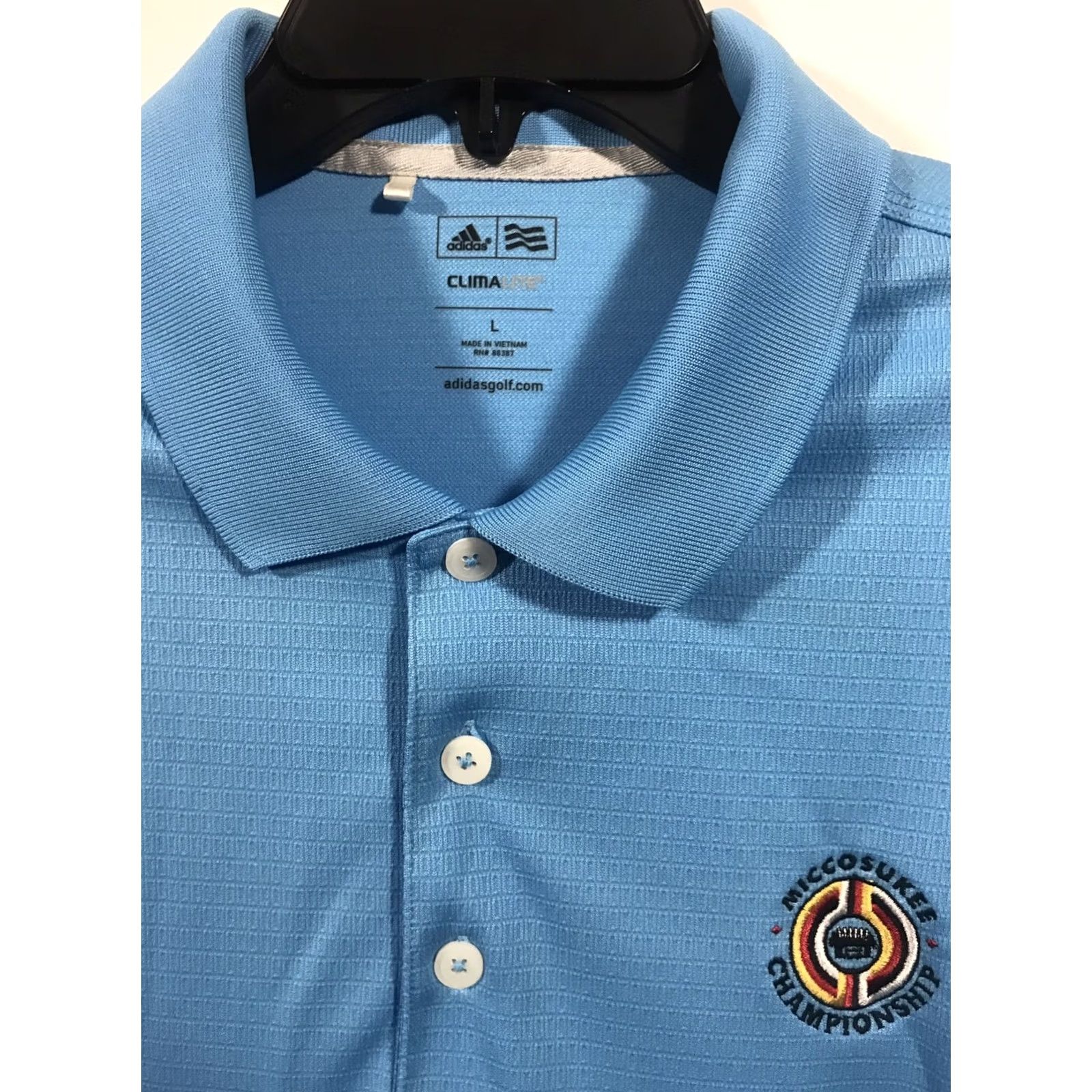 Adidas adidas Clima Lite Dri-Fit Golf Polo Shirt Blue L Mens Cardigan? Size US L / EU 52-54 / 3 - 4 Thumbnail