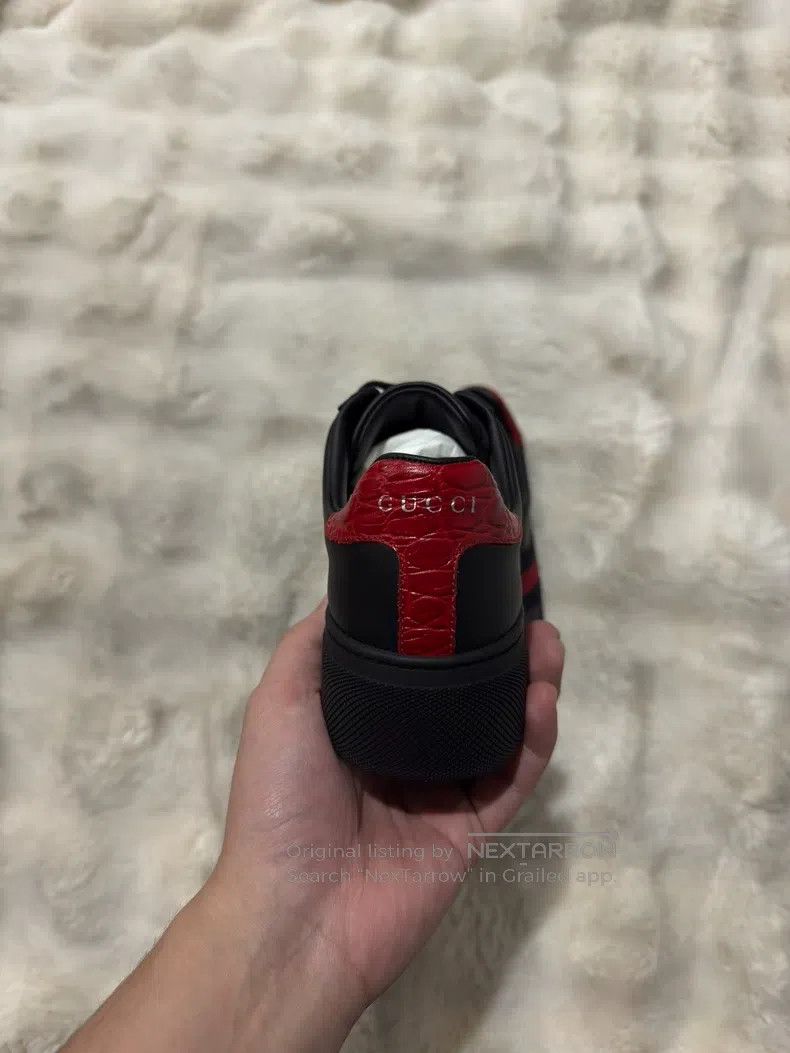 Gucci Guicci Thick Sole Black Red Casual Shoes Size US 4.5 / IT 34.5 - 7 Thumbnail