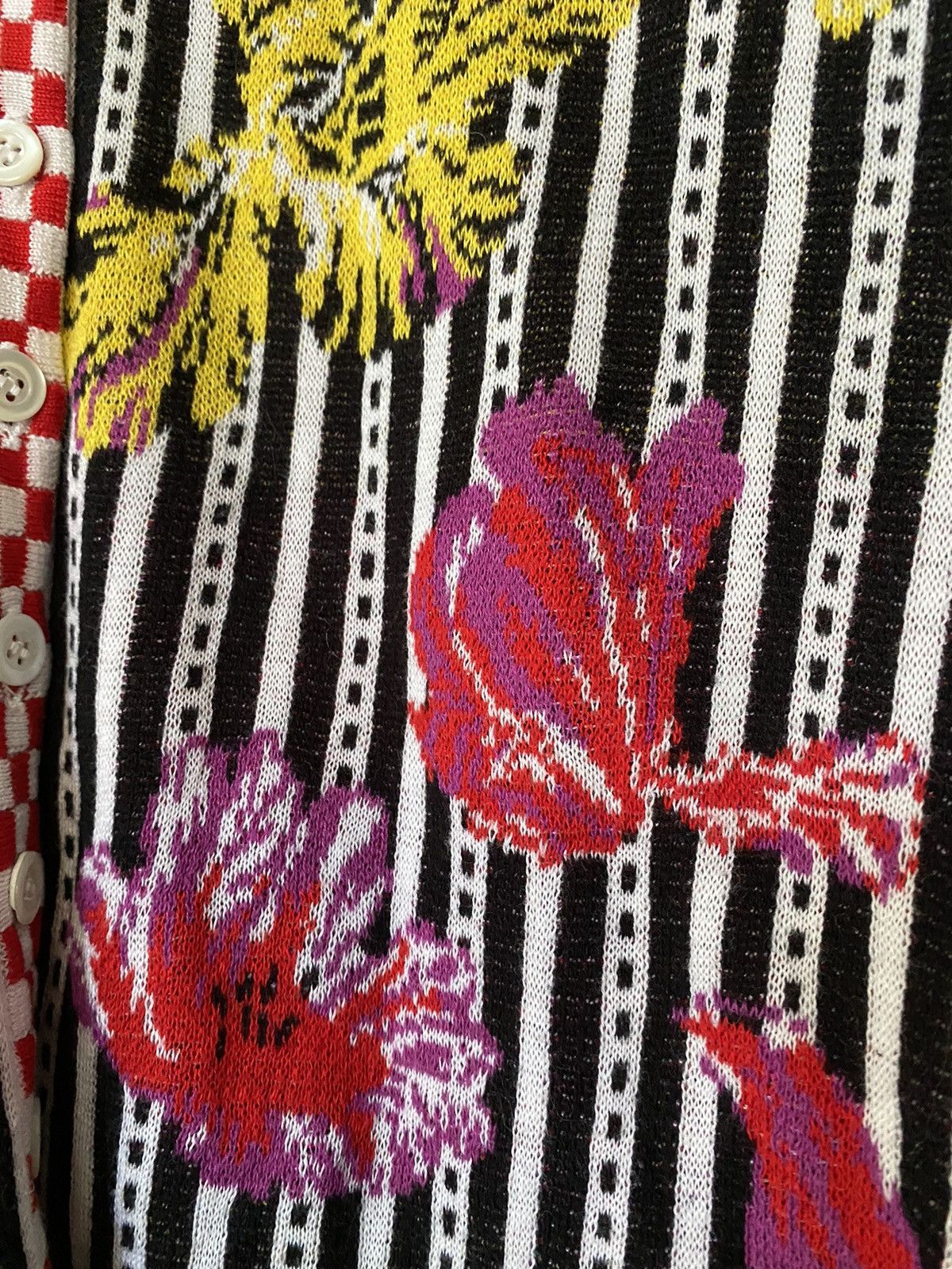Kenzo 90s KENZO Jacquard intarsia floral checked multibutton Size S / US 4 / IT 40 - 9 Thumbnail