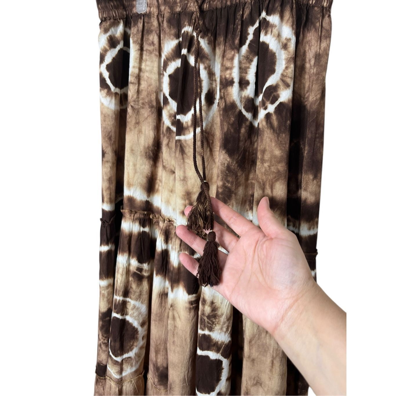 Other Magic Brown Tie Dye Tiered Maxi Skirt Size XL Size 32" / US 10 / IT 46 - 5 Thumbnail