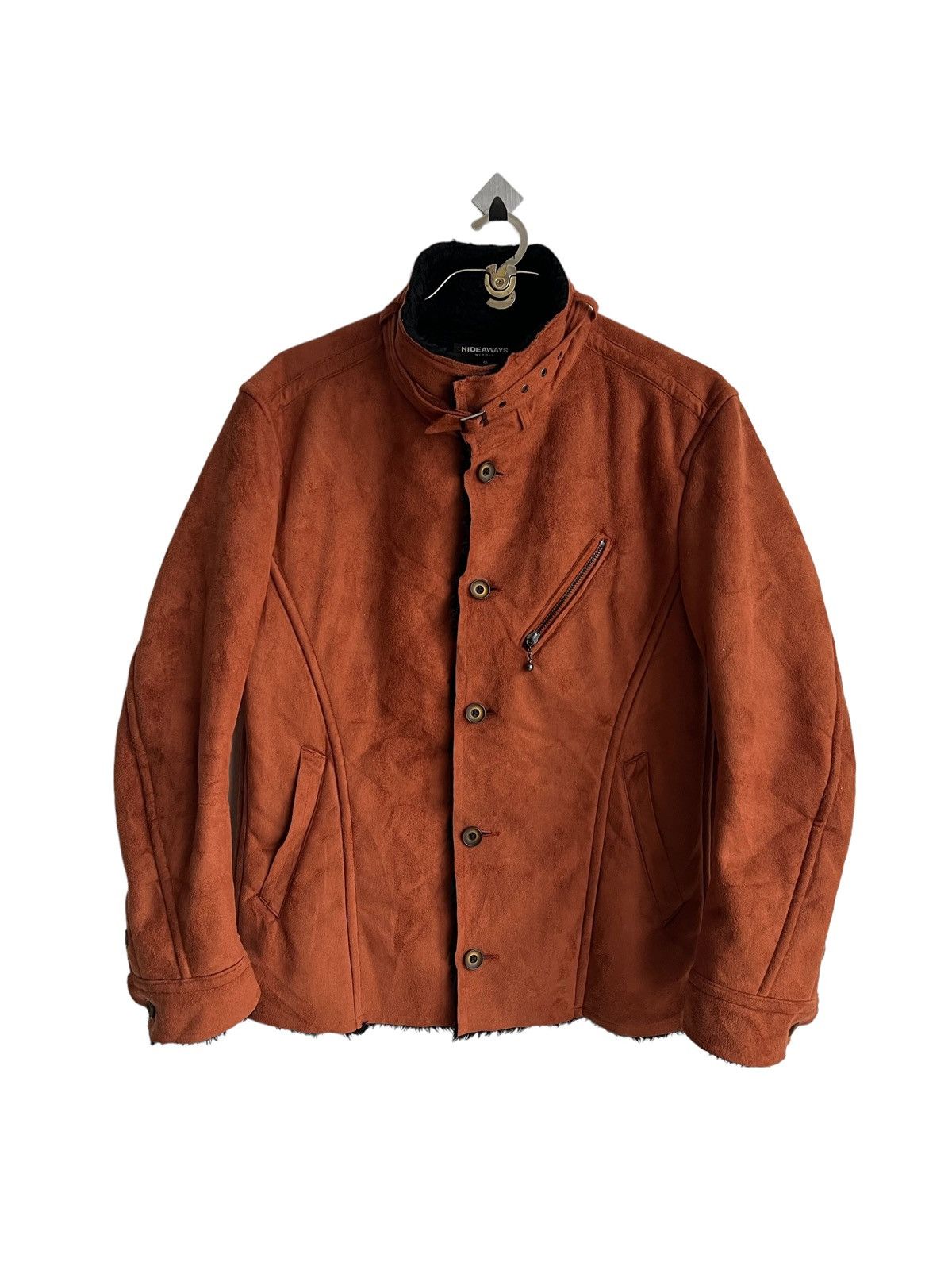 Genuine Leather × HIDEAWAYS × Le Grande Bleu (L.G.B.) Y2K Hideaways Nicole Sherpa Faux Suede Leather Biker Jacket Size US M / EU 48-50 / 2 - 4 Thumbnail
