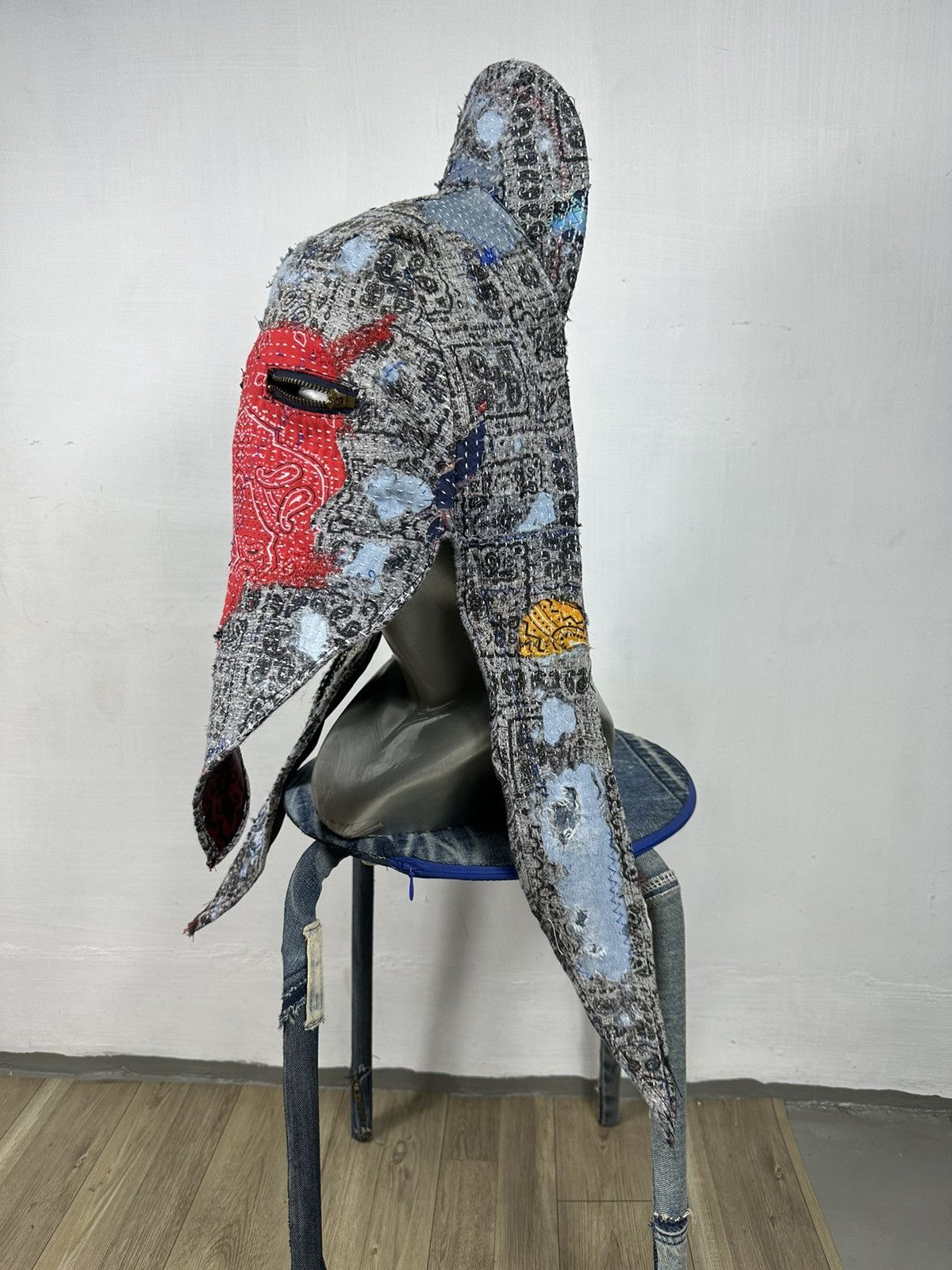 Handmade Custom Made Distressed Paisley patchwork 2 way Mask/hats Size ONE SIZE - 4 Thumbnail