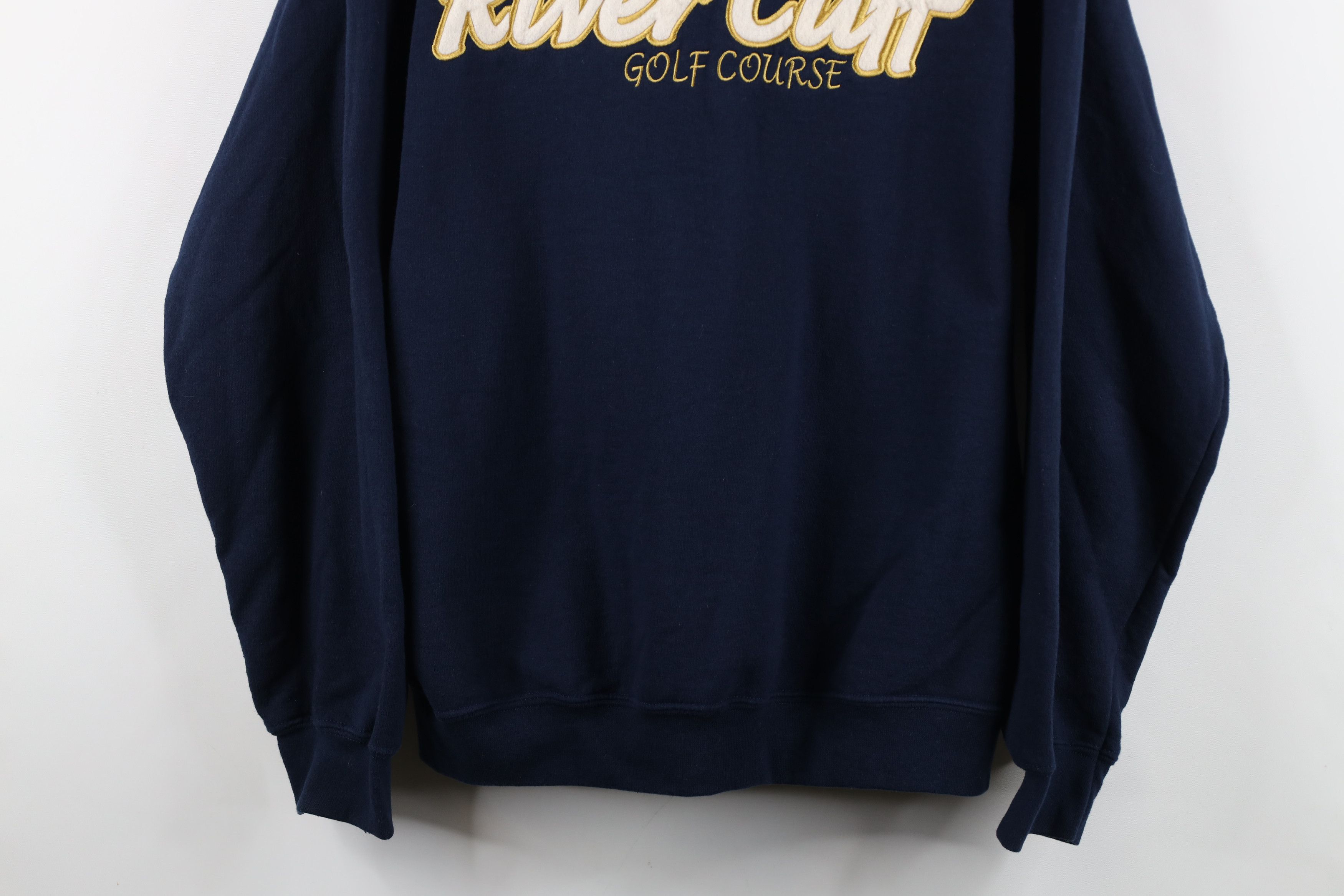 Vintage Vintage 90s River Cliff Golf Course Golfing Sweatshirt Blue Size US L / EU 52-54 / 3 - 3 Thumbnail