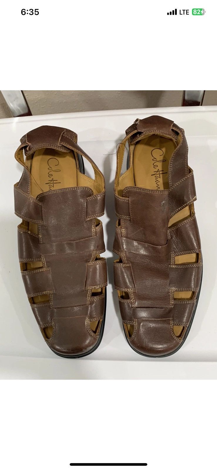 Cole Haan Cole Haan Men 10.5M Brown Leather Fisherman Sandal Dempsey Size US 10.5 / EU 43-44 - 4 Thumbnail