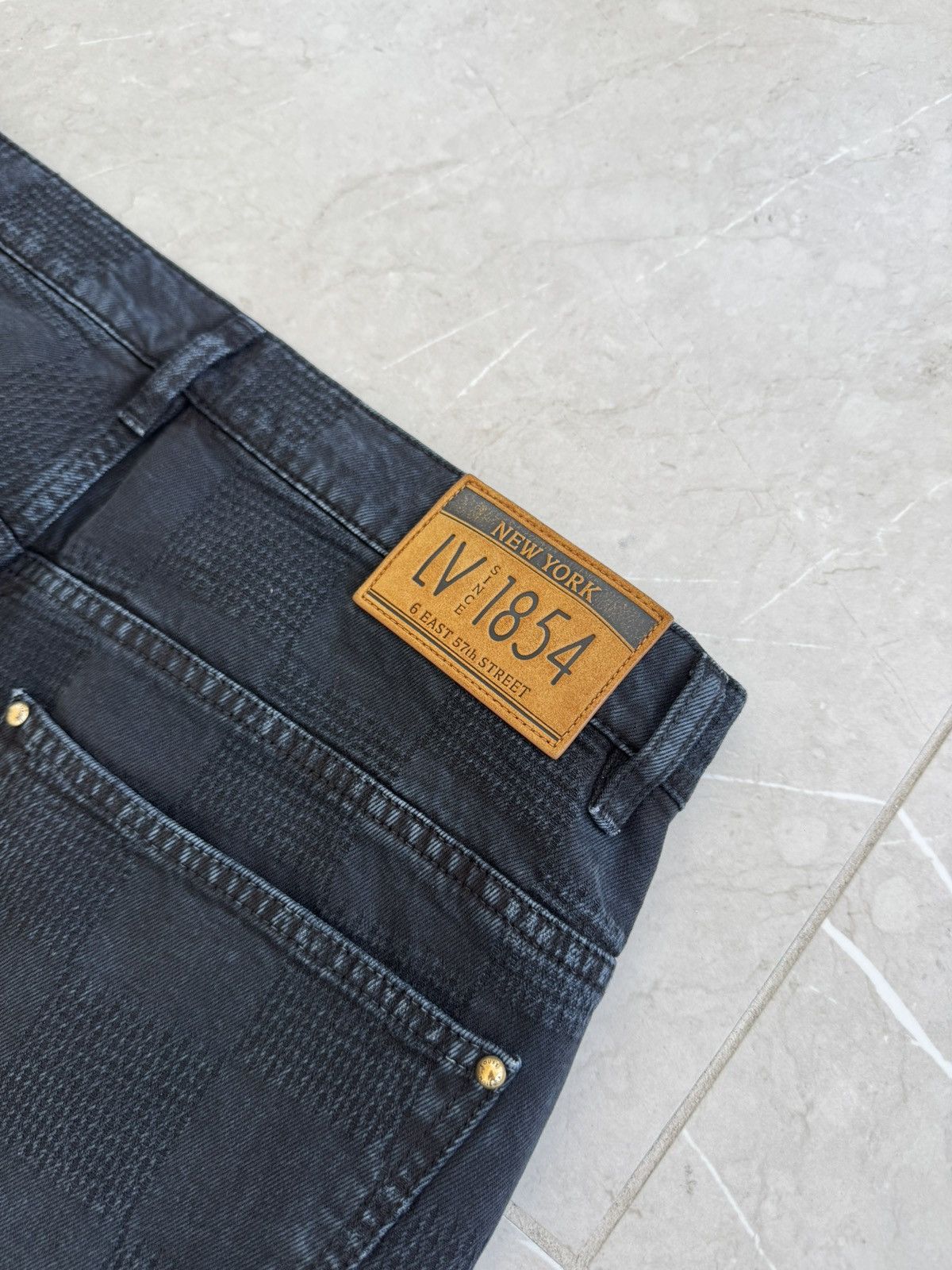 Louis Vuitton BLACK 3D DAMIER LV JEANS Size US 32 / EU 48 - 6 Thumbnail