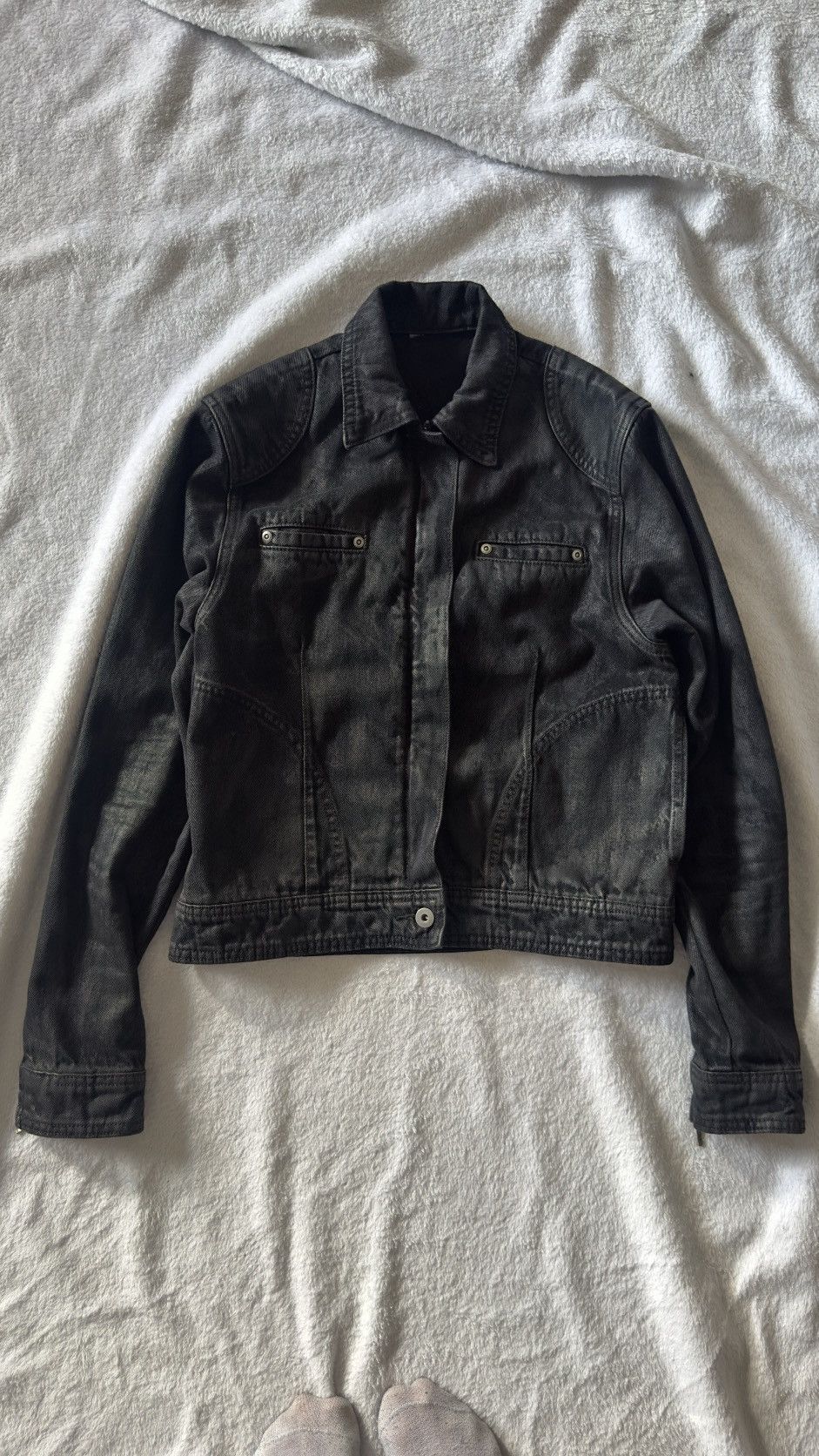 Dior hedi slimane luster metallic painted jean jacket