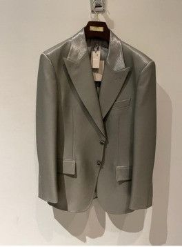 o1w1db11023 Silk Blazer in Mid Grey