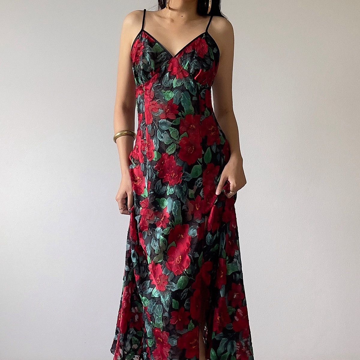 princess polly baby blue dress Victoria's Secret Vintage Victorias Secret Floral Maxi Dress Small Satin  Fairy