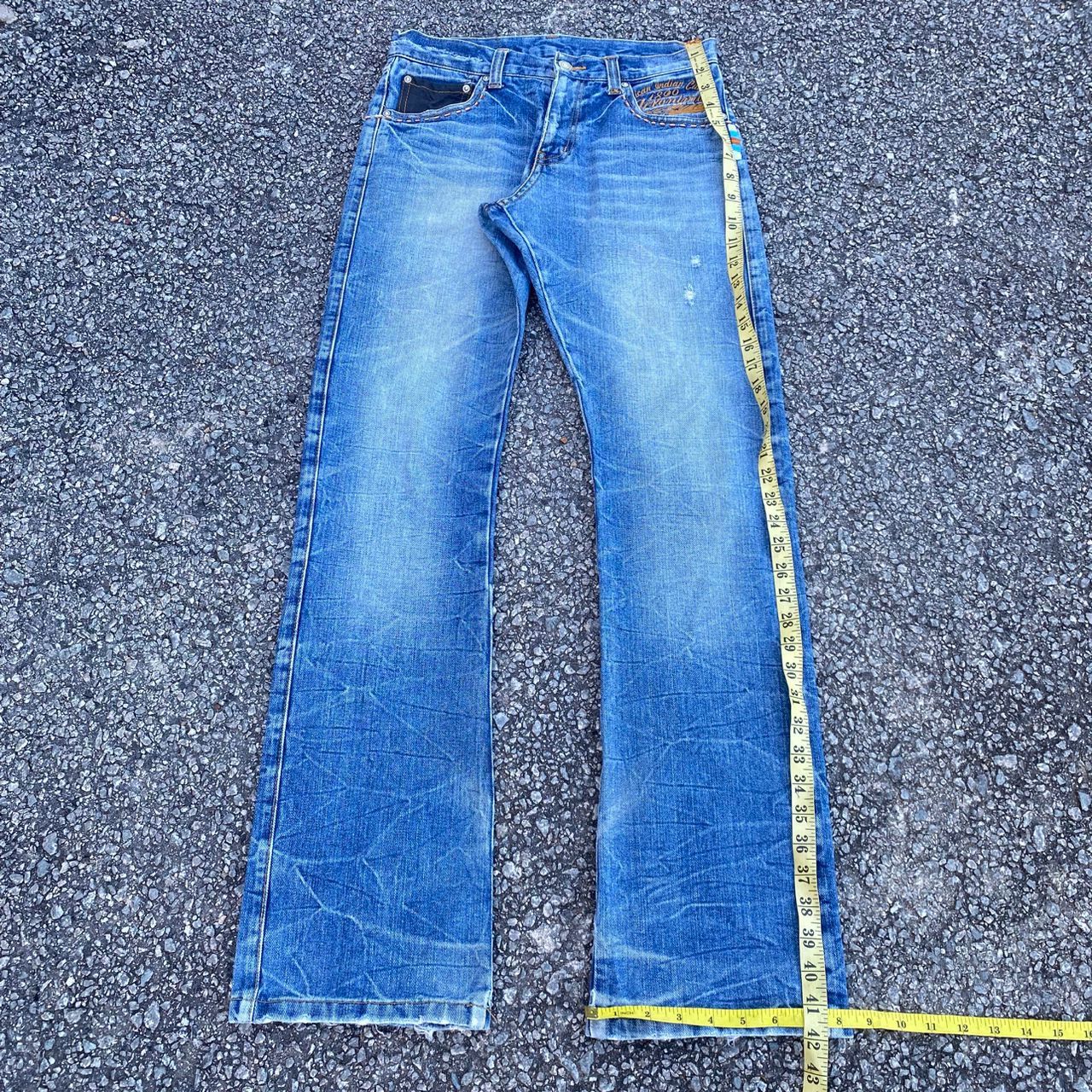 Japanese Brand Vintage Geronimo Indiana American Culture Flare Denim Size US 31 - 8 Thumbnail